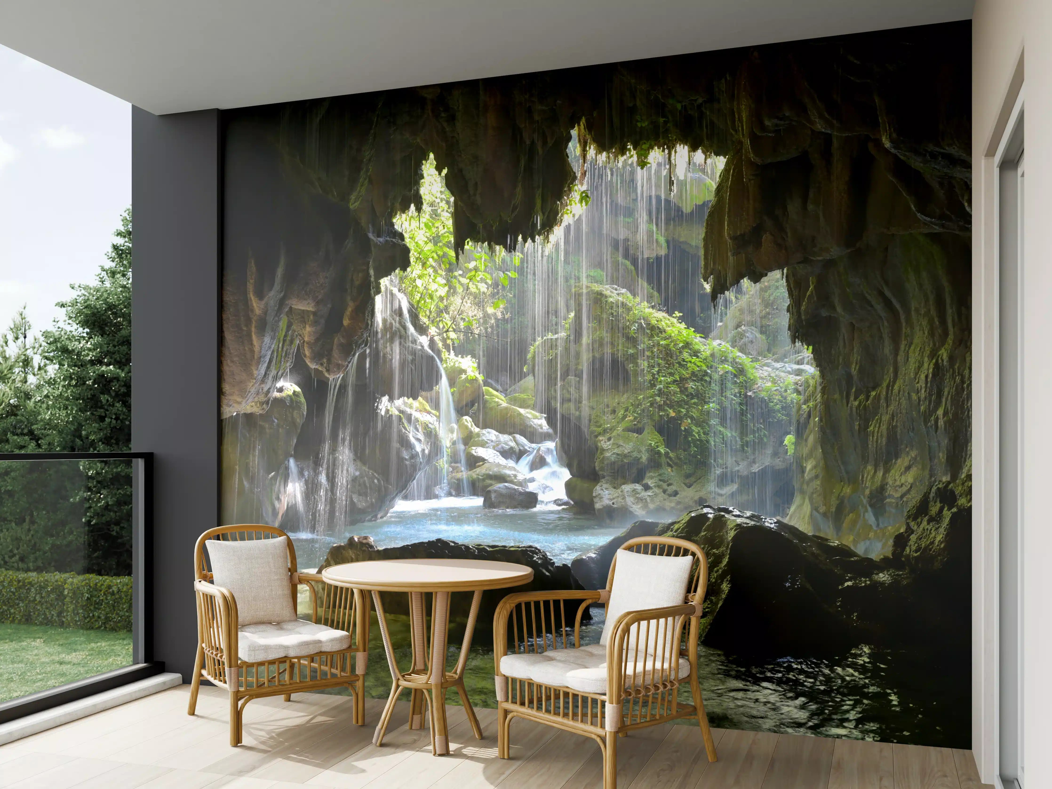 Wandverkleidung außen - Mystische Grüne Höhlen-Lichtspiele