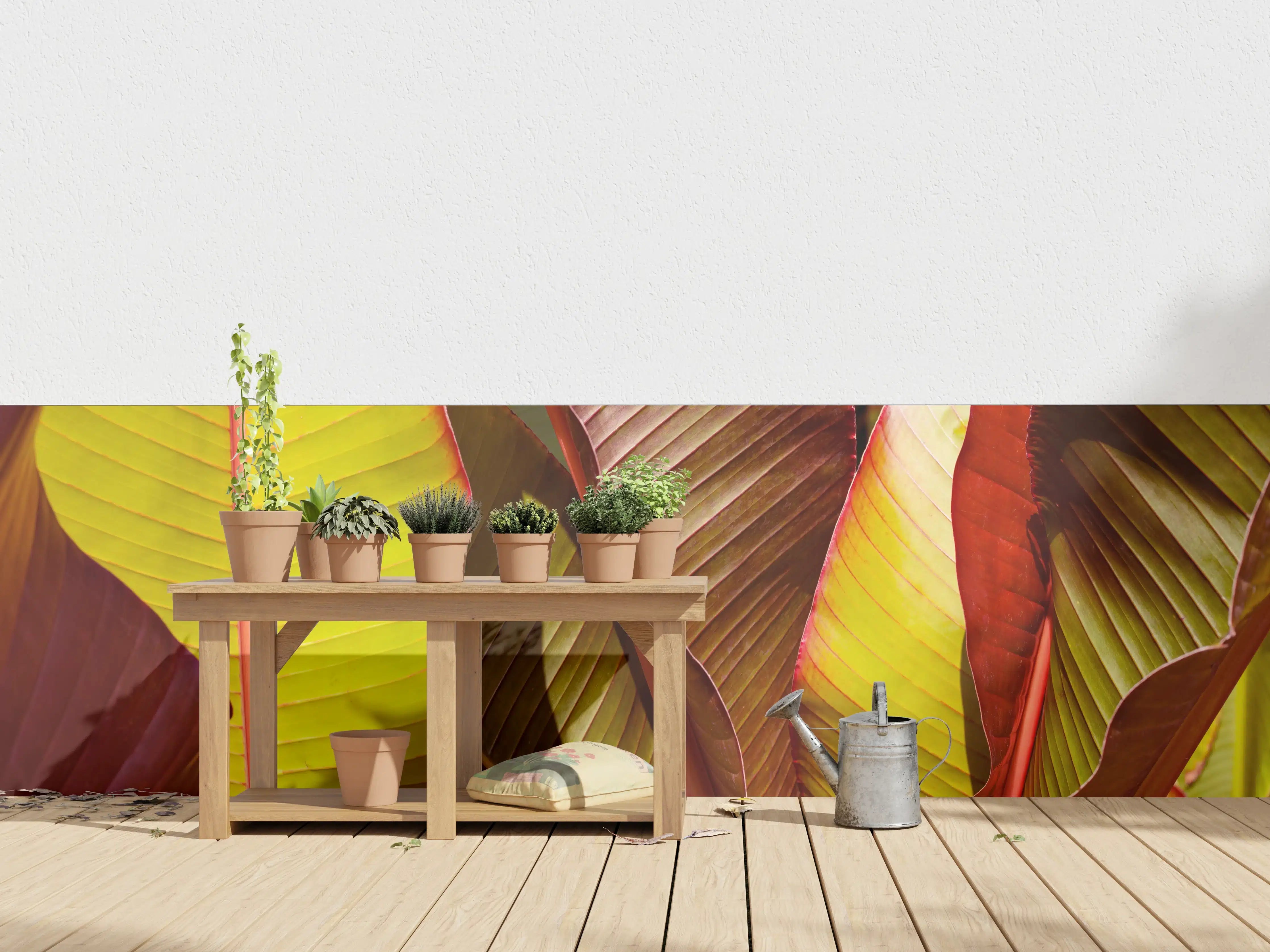 Wandverkleidung außen - Nahaufnahme von Bananenblättern