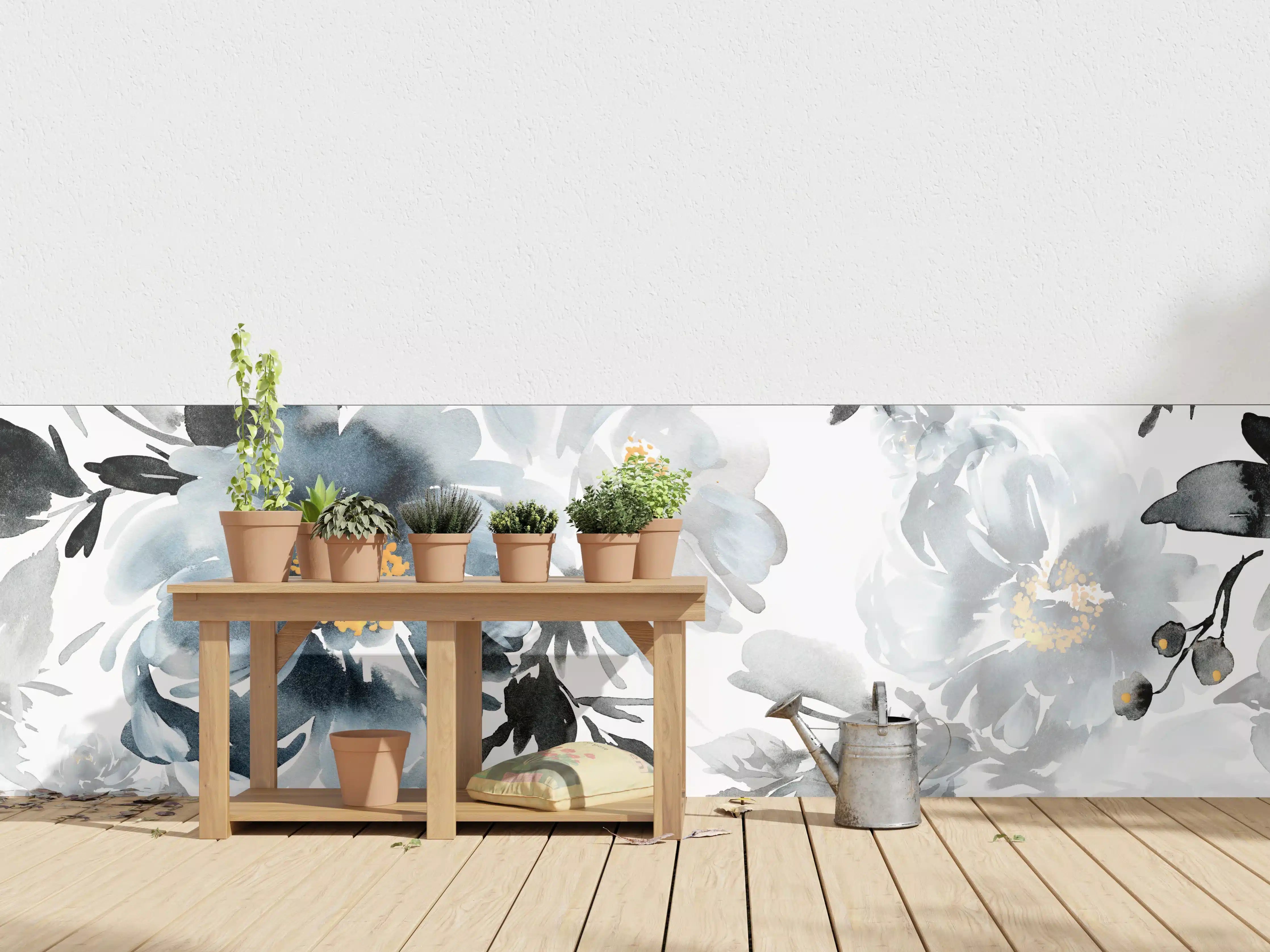 Wandverkleidung außen - Nahtlose Sommer Muster mit Aquarell Blumen