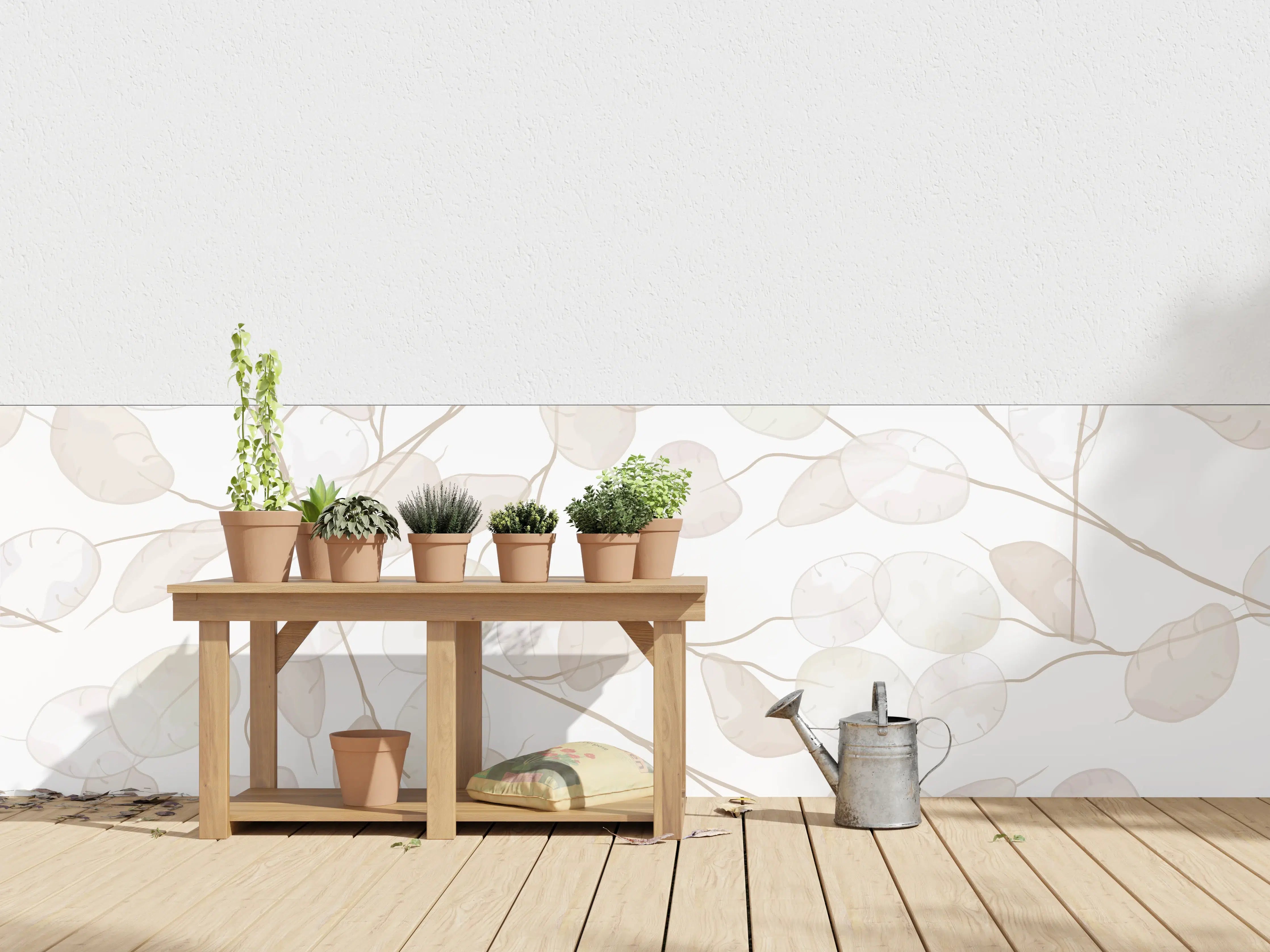Wandverkleidung außen - Nahtloses Lunaria-Blütenmuster