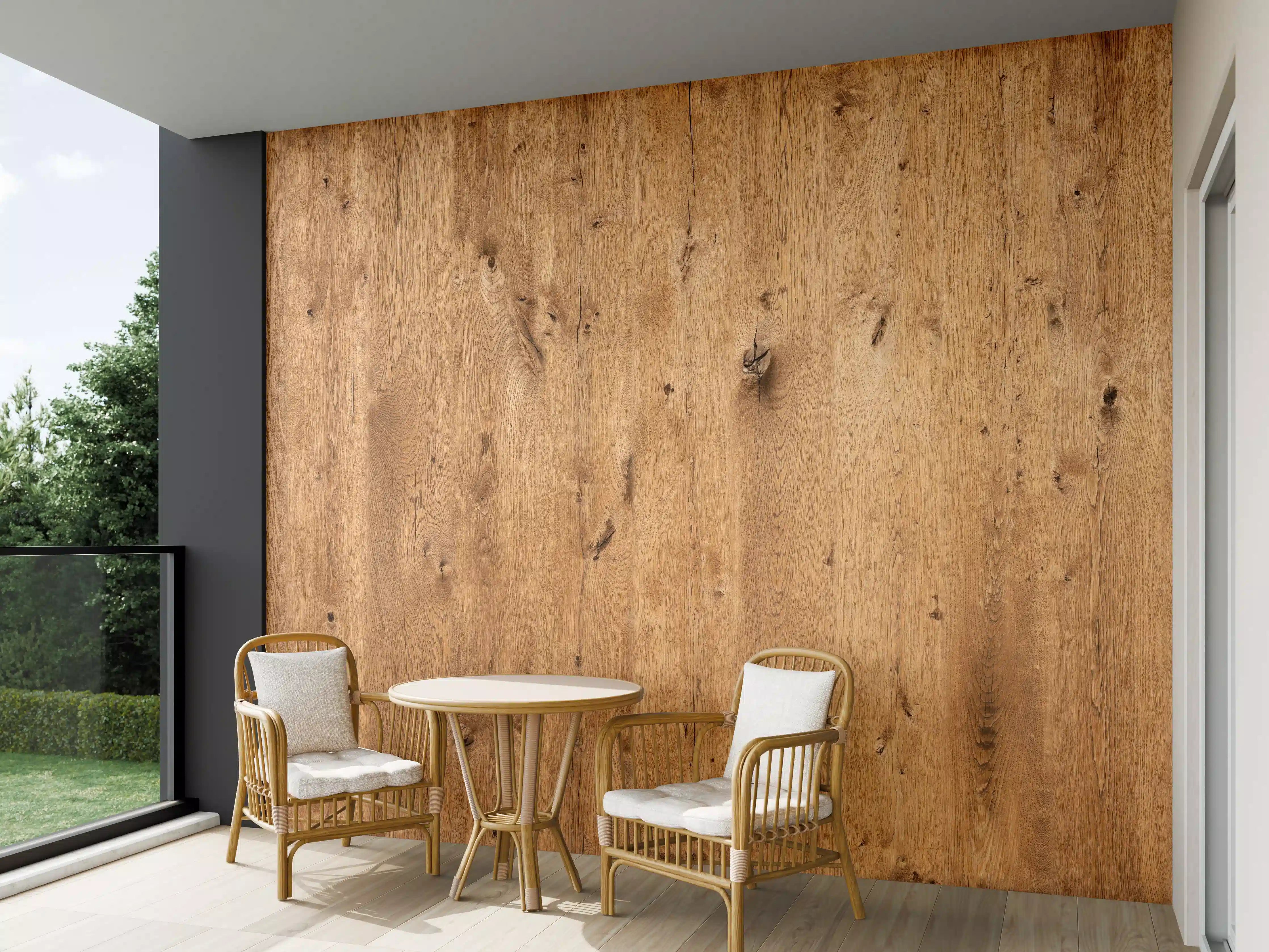 Wandverkleidung außen - Natürliche Eichenholz-Struktur