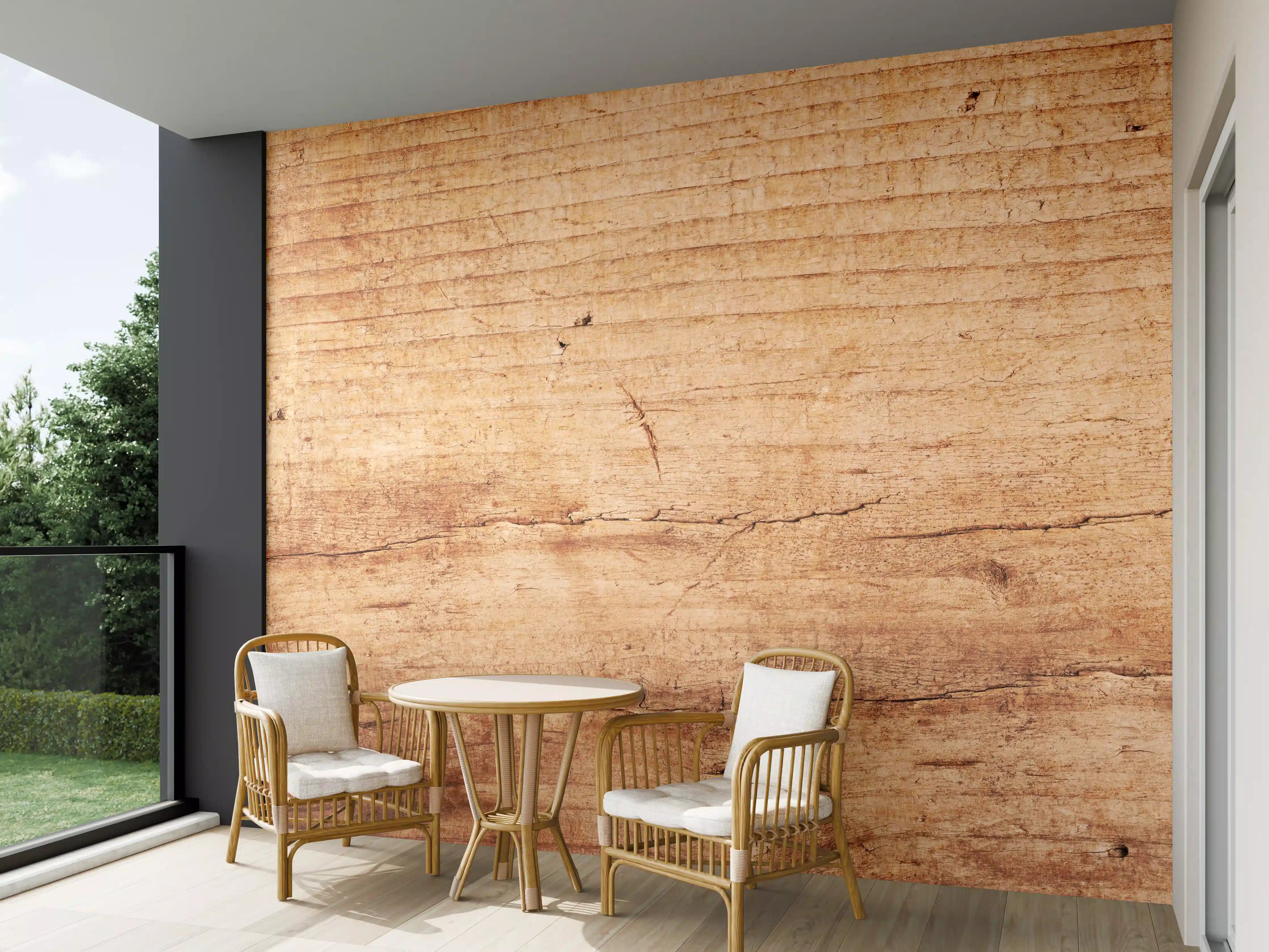 Wandverkleidung außen - Natürliche Holzmaserung in warmen Braun-Tönen