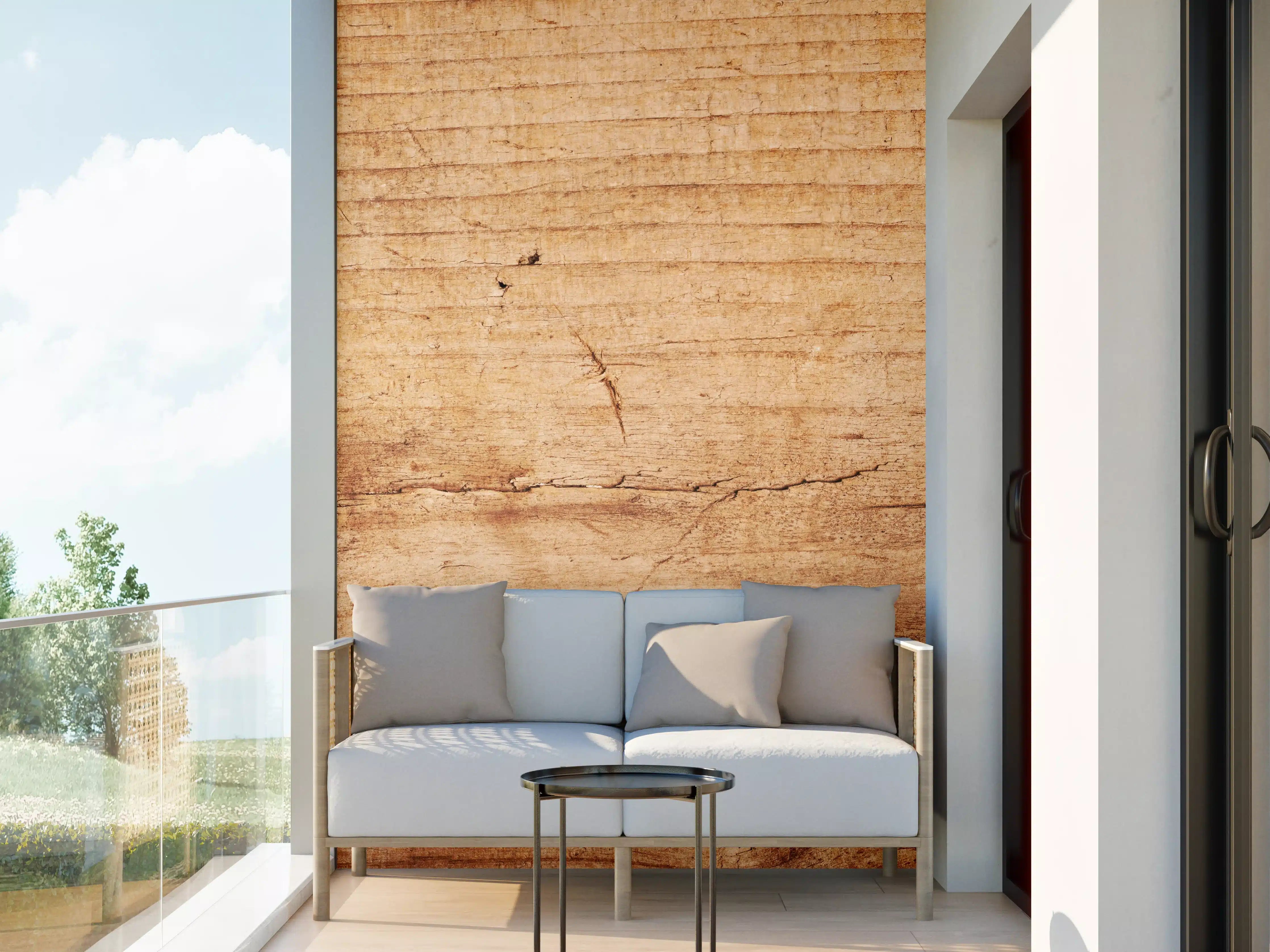 Wandverkleidung außen - Natürliche Holzmaserung in warmen Braun-Tönen