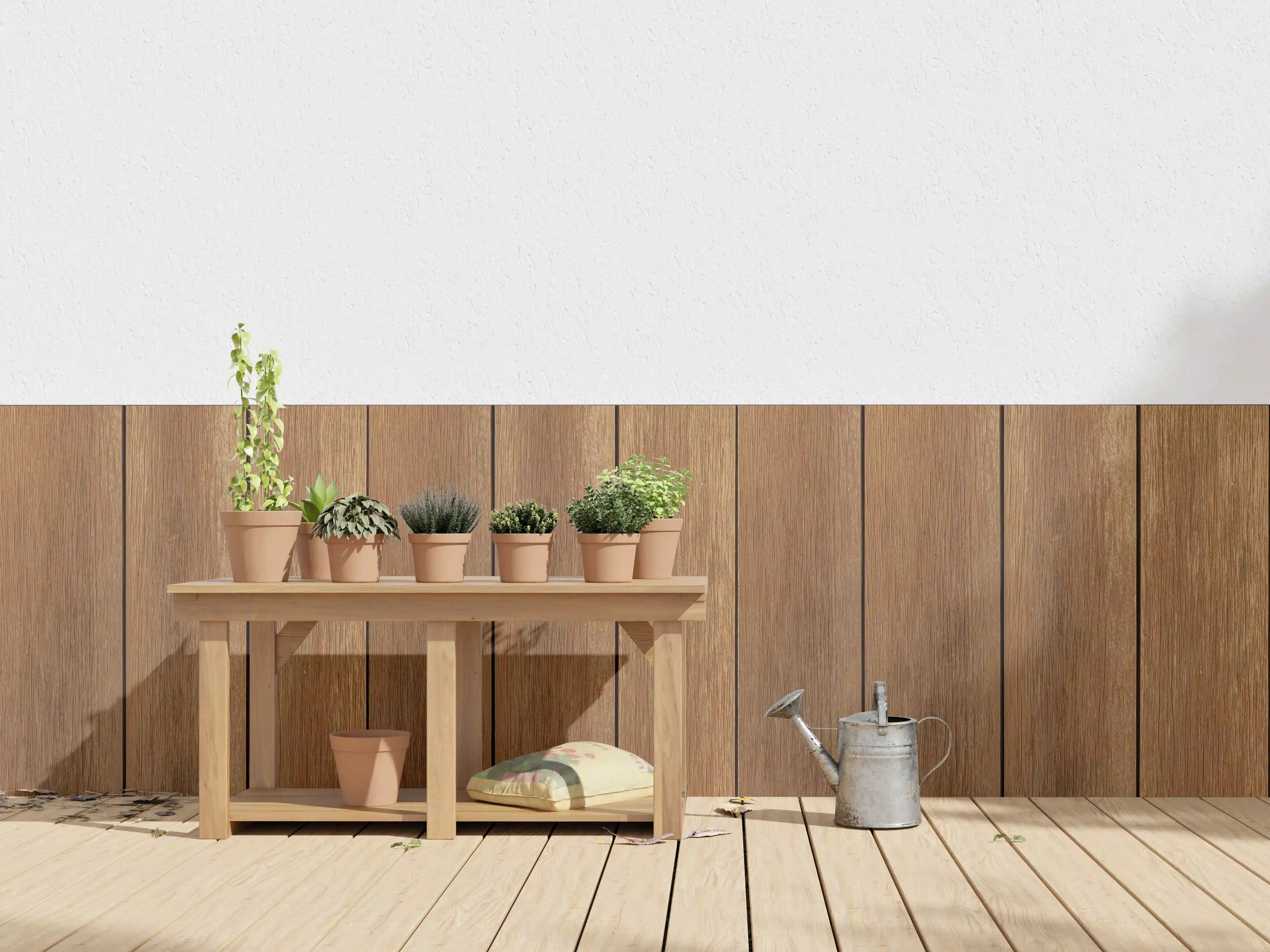 Wandverkleidung außen - Natürliche satte bräunliche Holzplanken