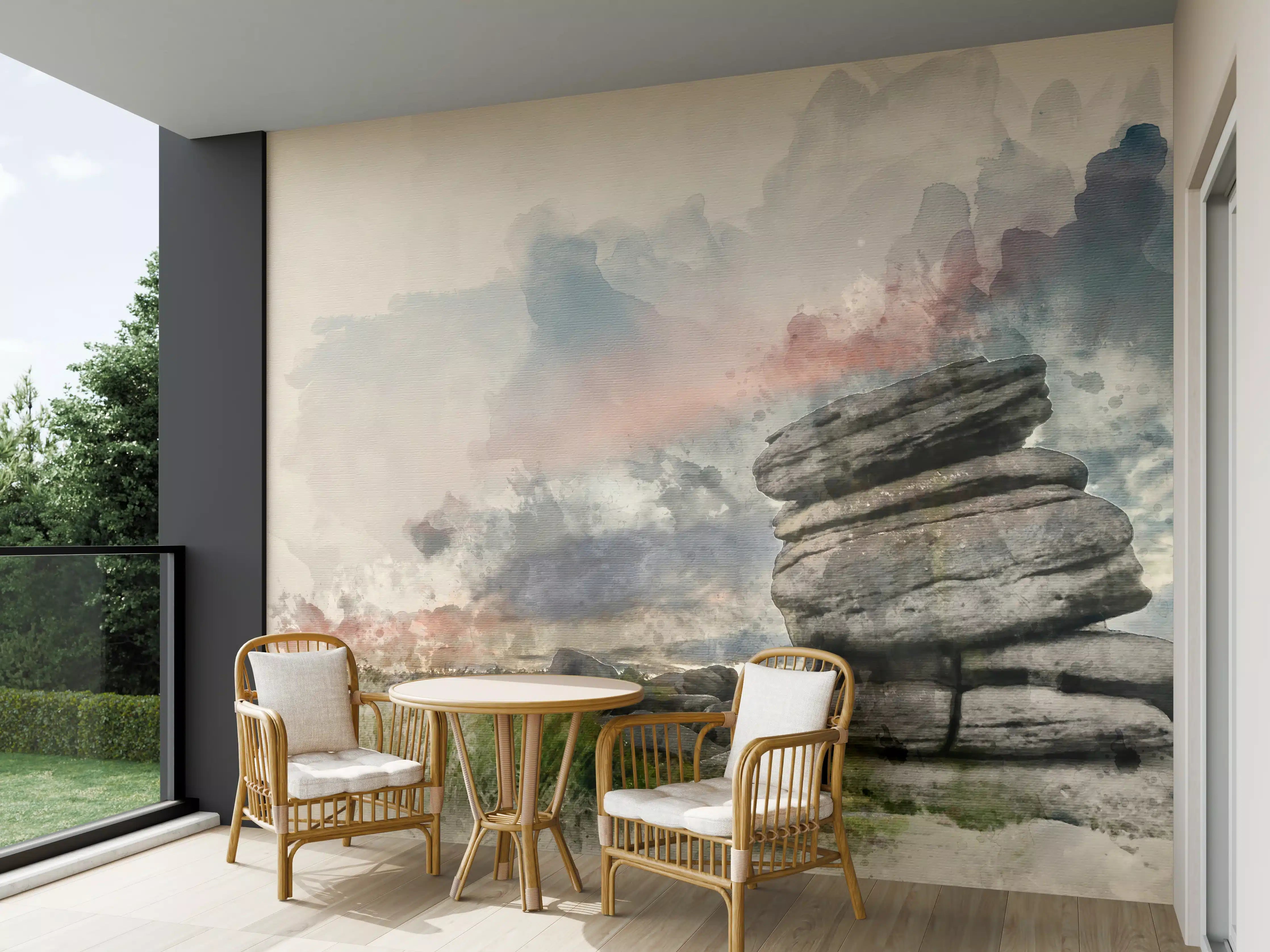 Wandverkleidung außen - Natursteinformation unter Himmel