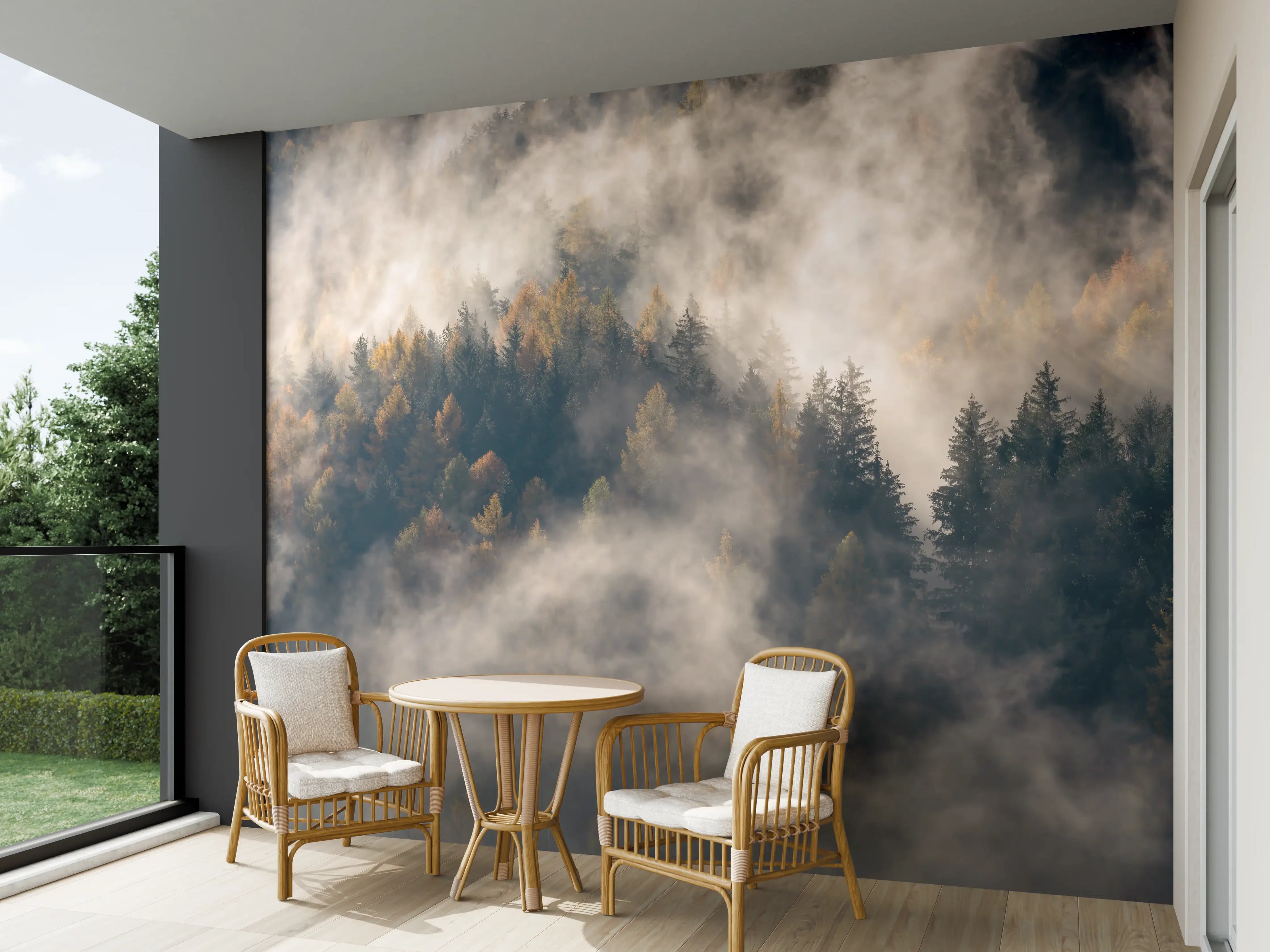 Wandverkleidung außen - Nebel im Wald