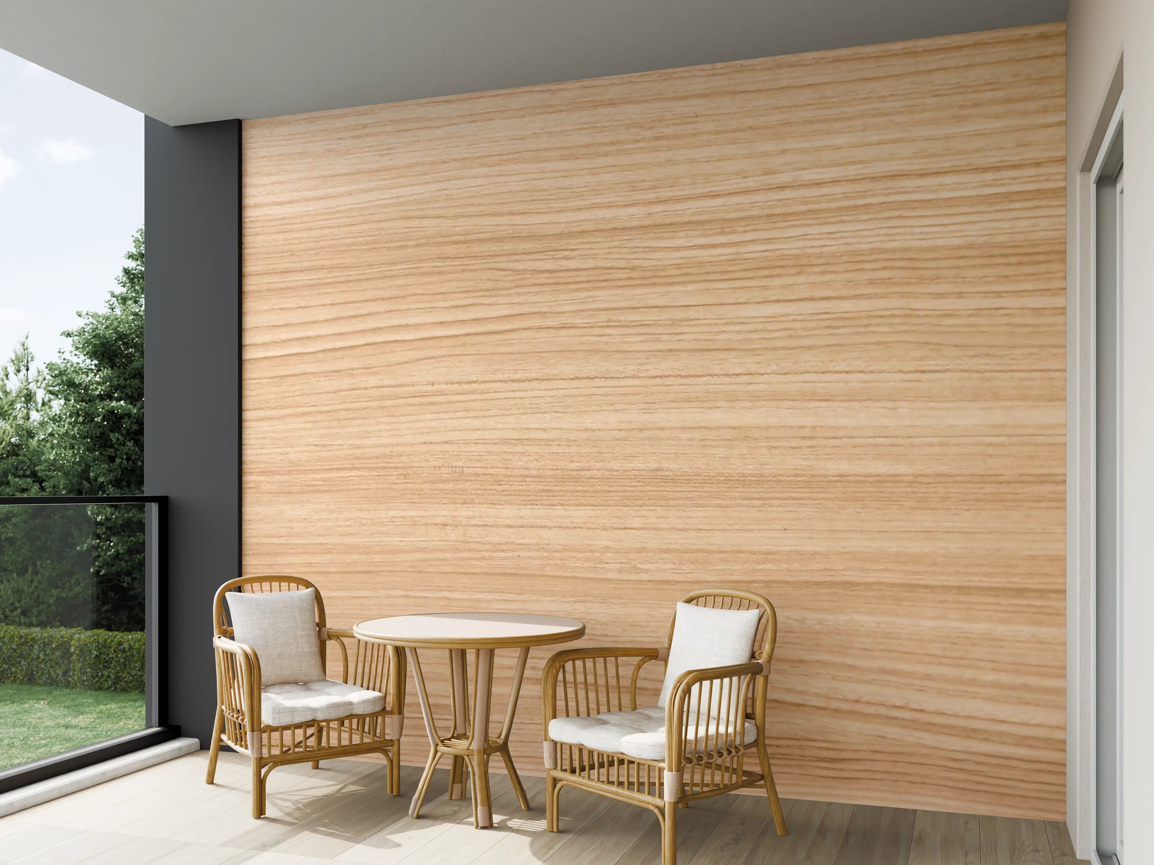 Wandverkleidung außen - Neutrale Holzwand mit Graumaserung