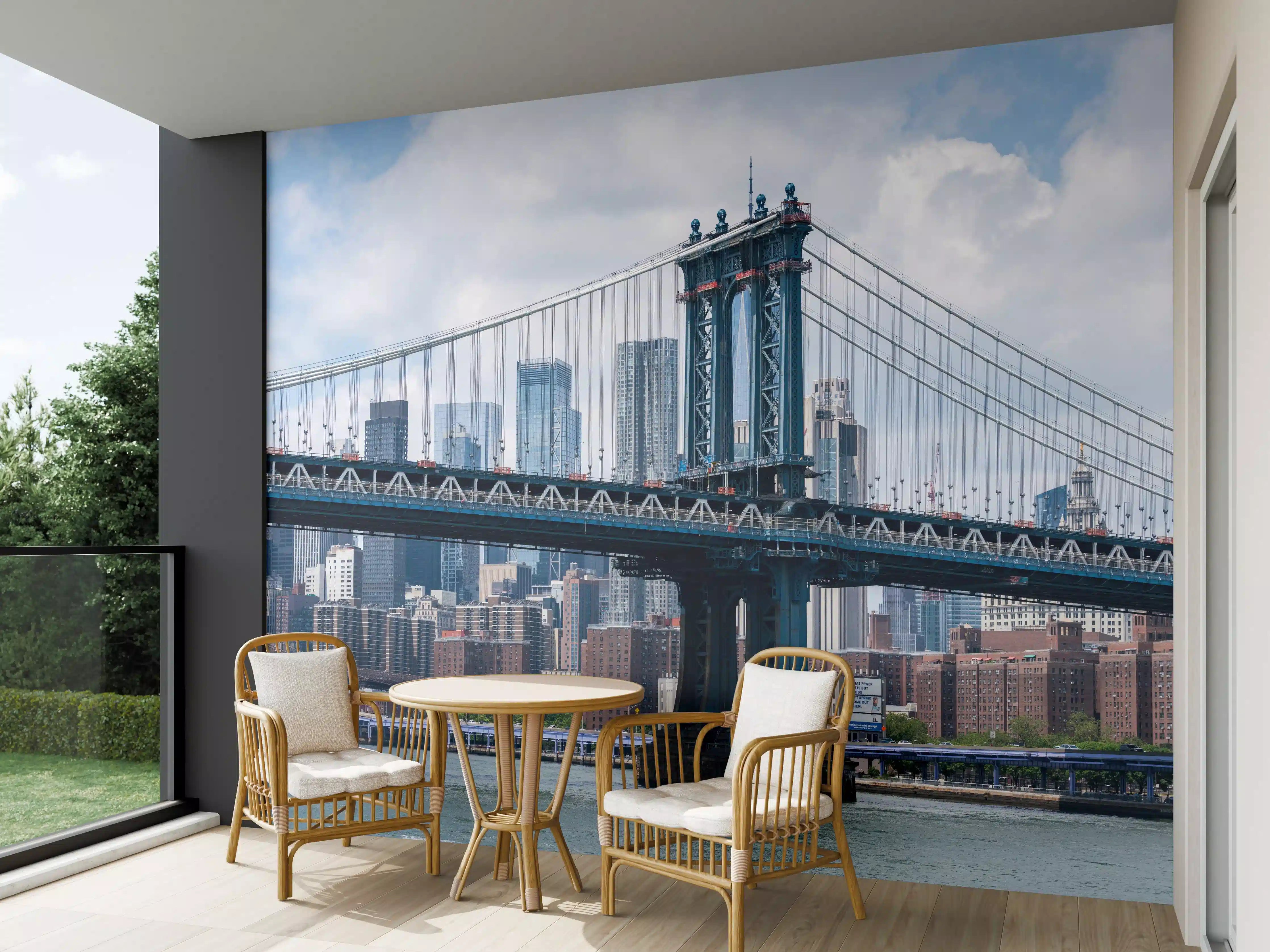 Wandverkleidung außen - New York City Skyline Brücke