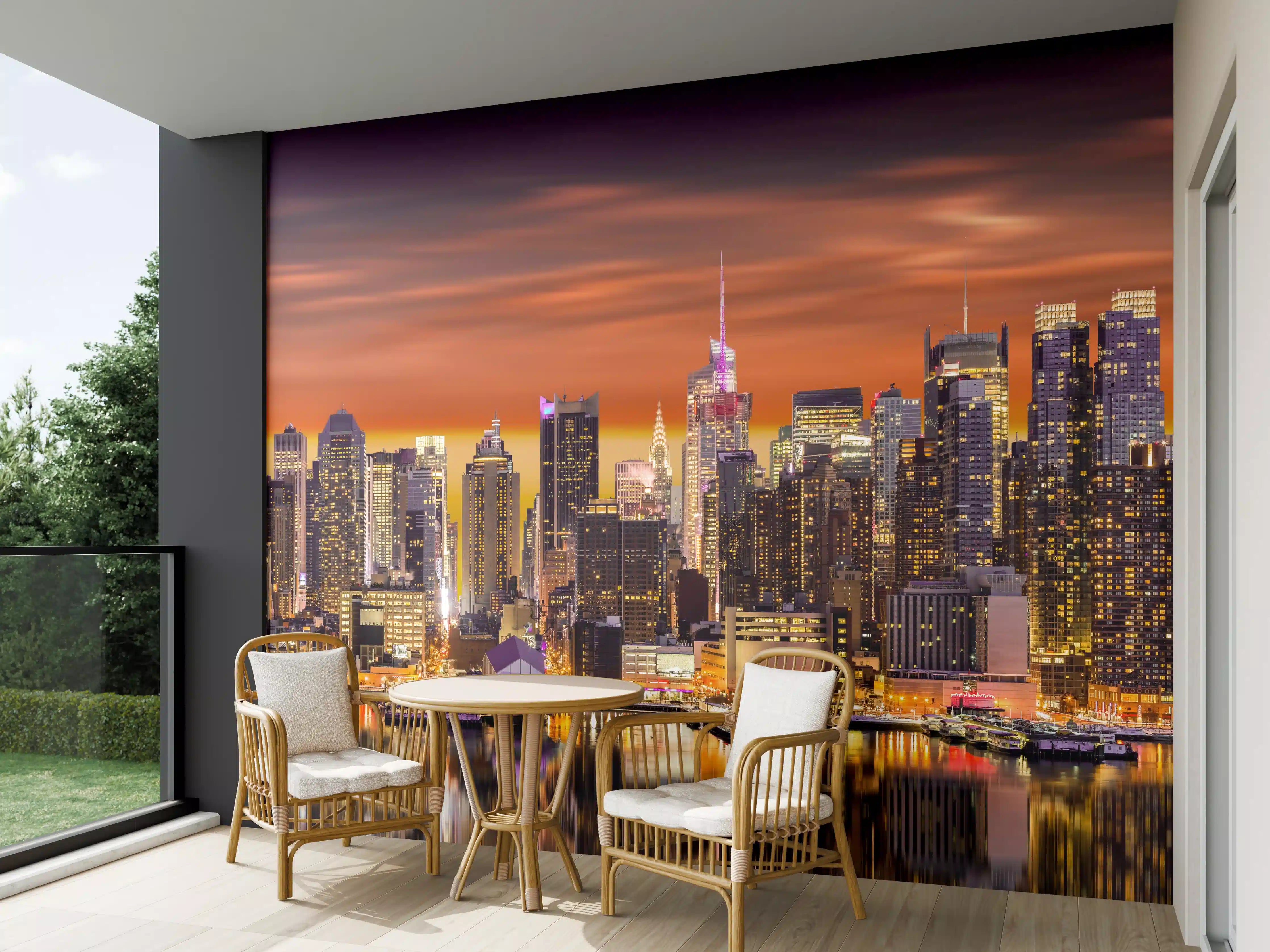 Wandverkleidung außen - New York Skyline Sonnenuntergang