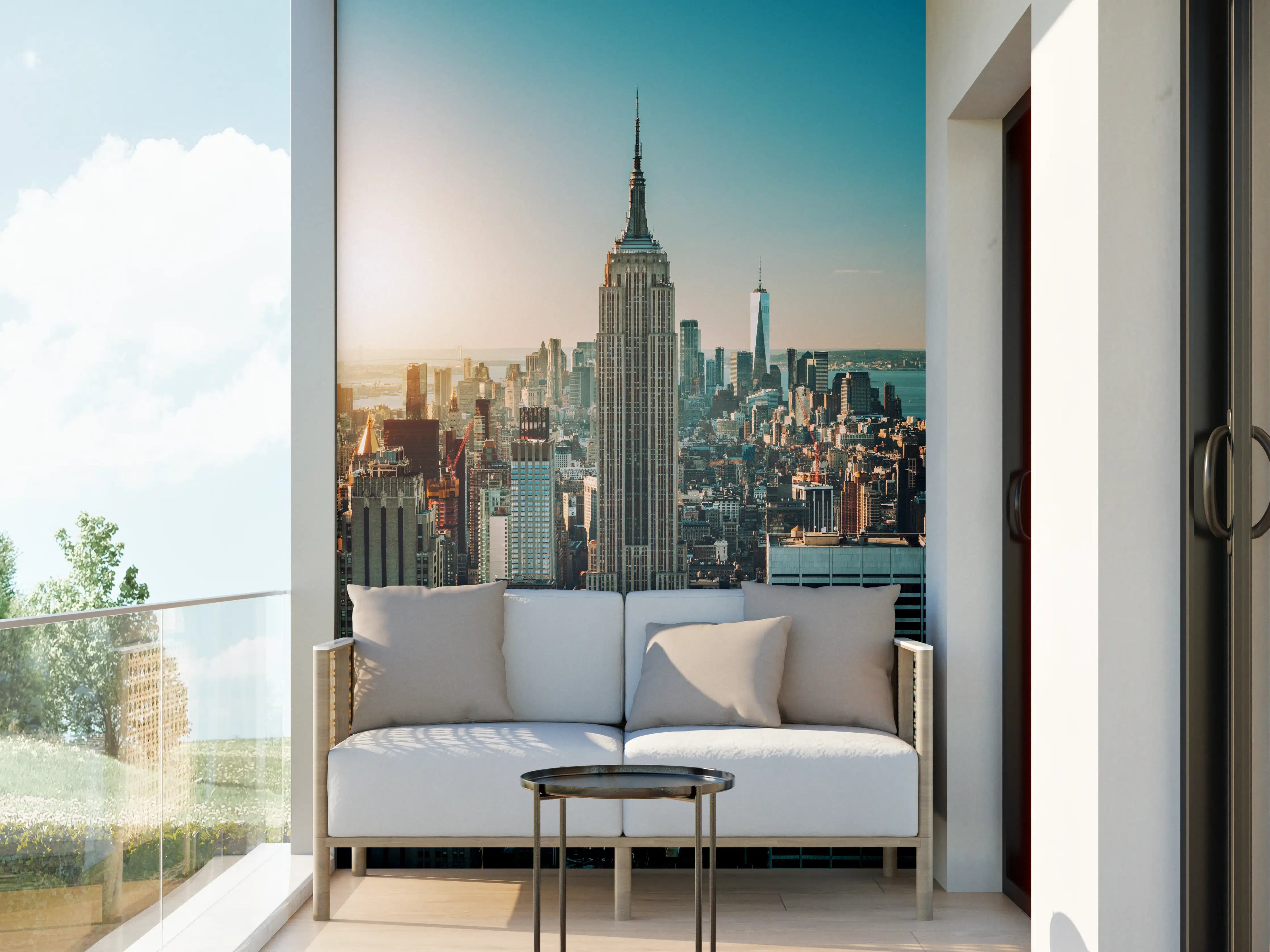 Wandverkleidung außen - New York Skyline bei Sonnenaufgang