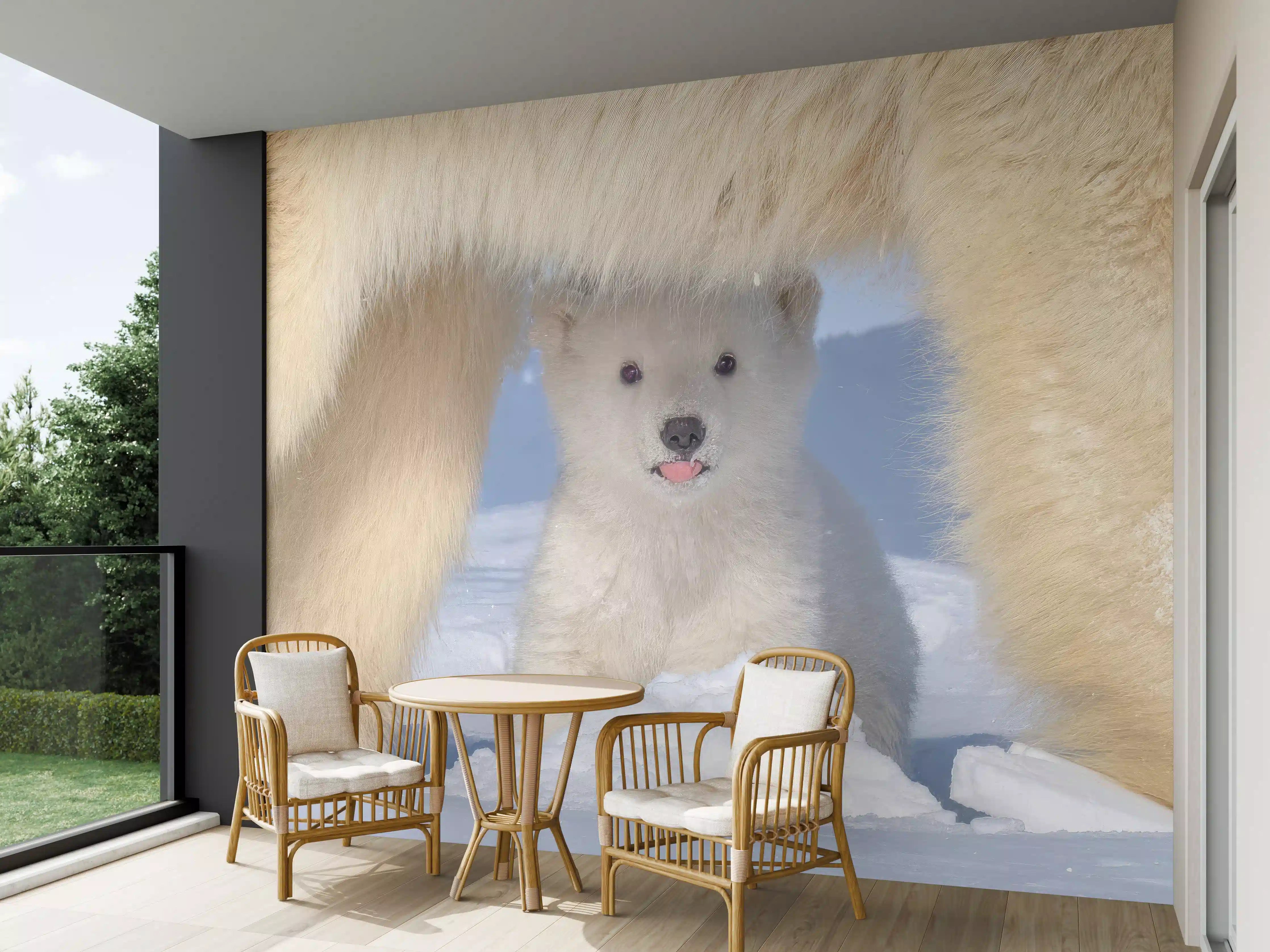 Wandverkleidung außen - Niedliches Jungtier - Eisbär