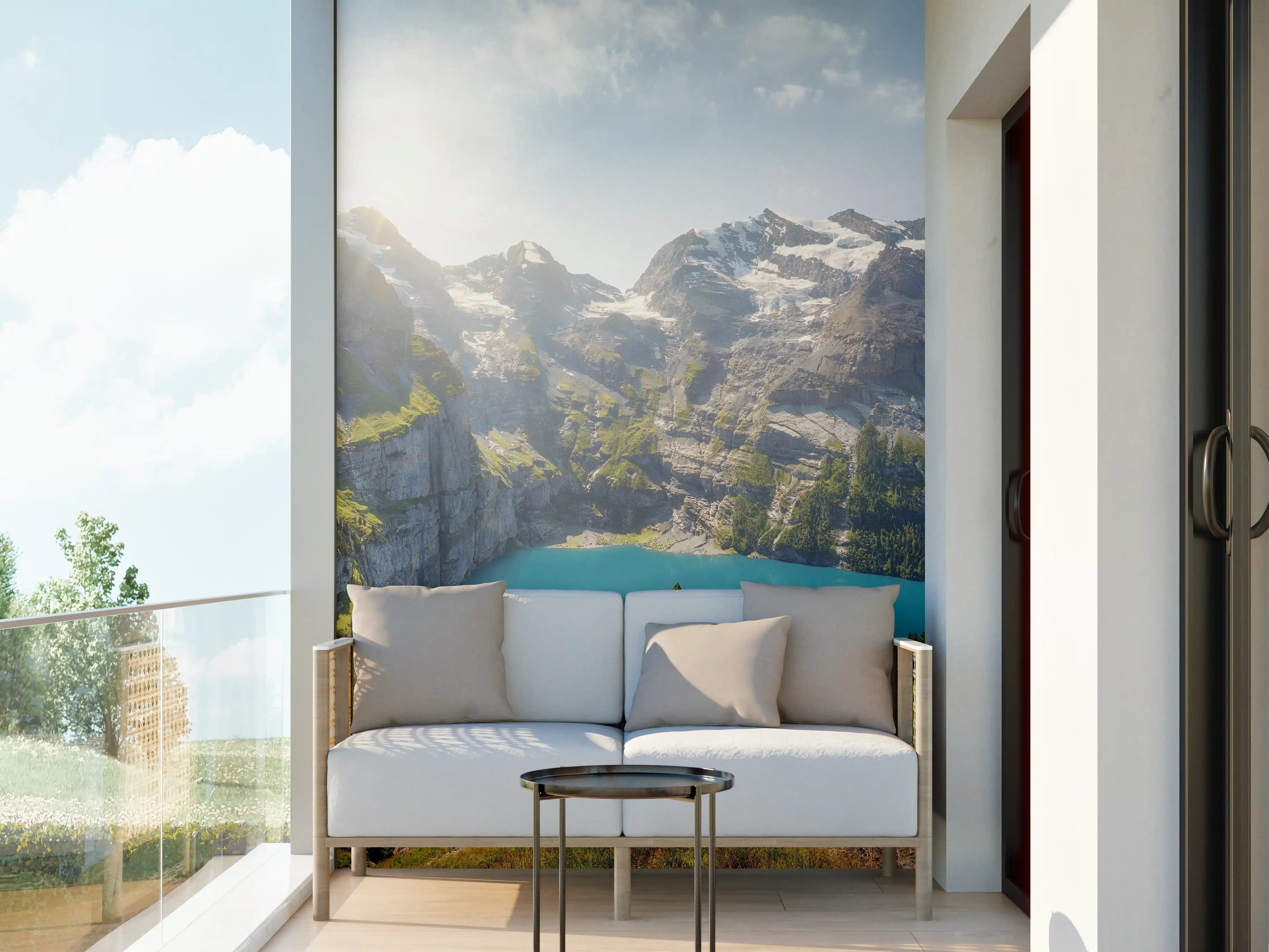 Wandverkleidung außen - Oeschinensee in den Schweizer Alpen