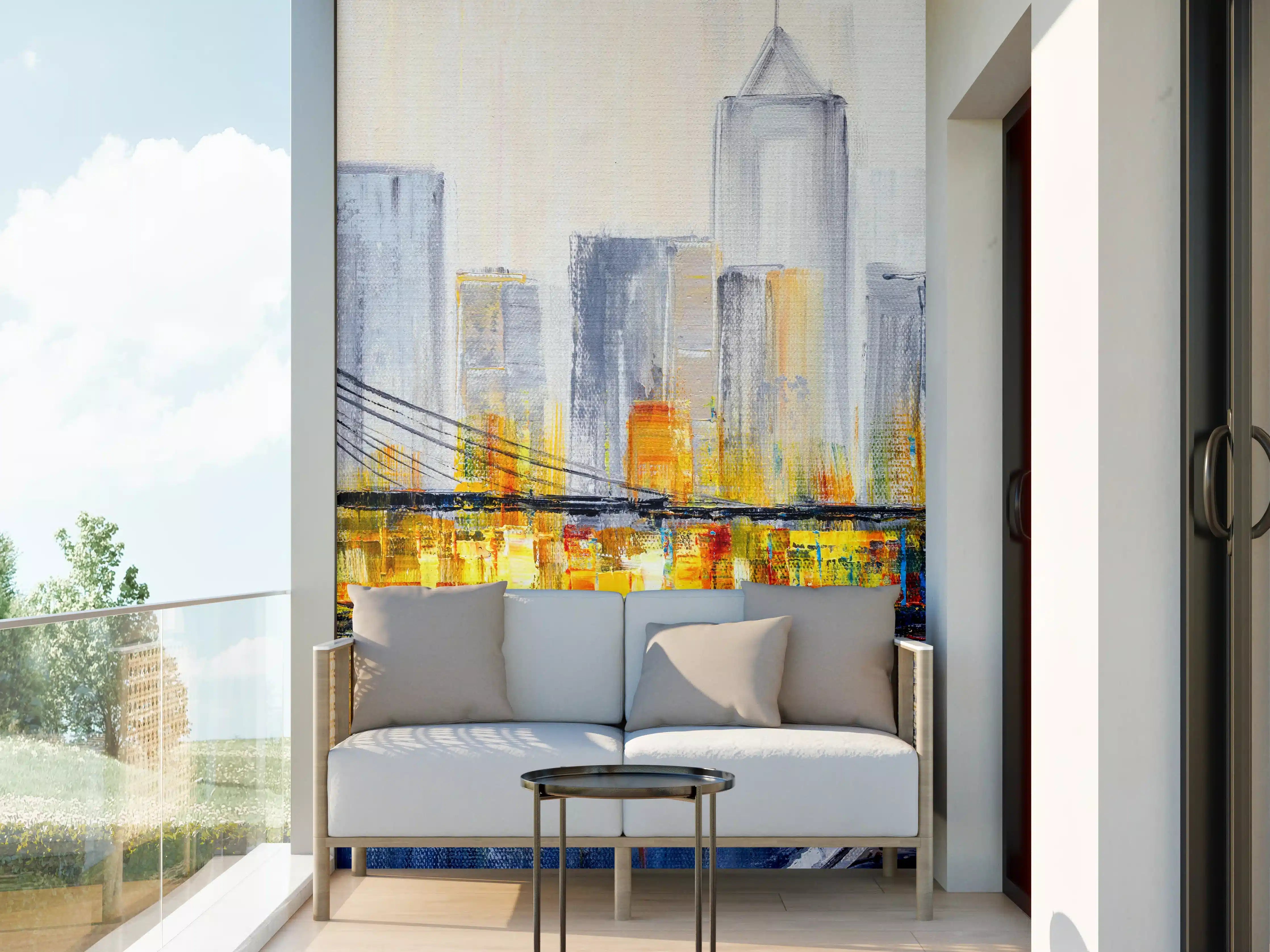 Wandverkleidung außen - Ölgemälde - Brooklyn Bridge