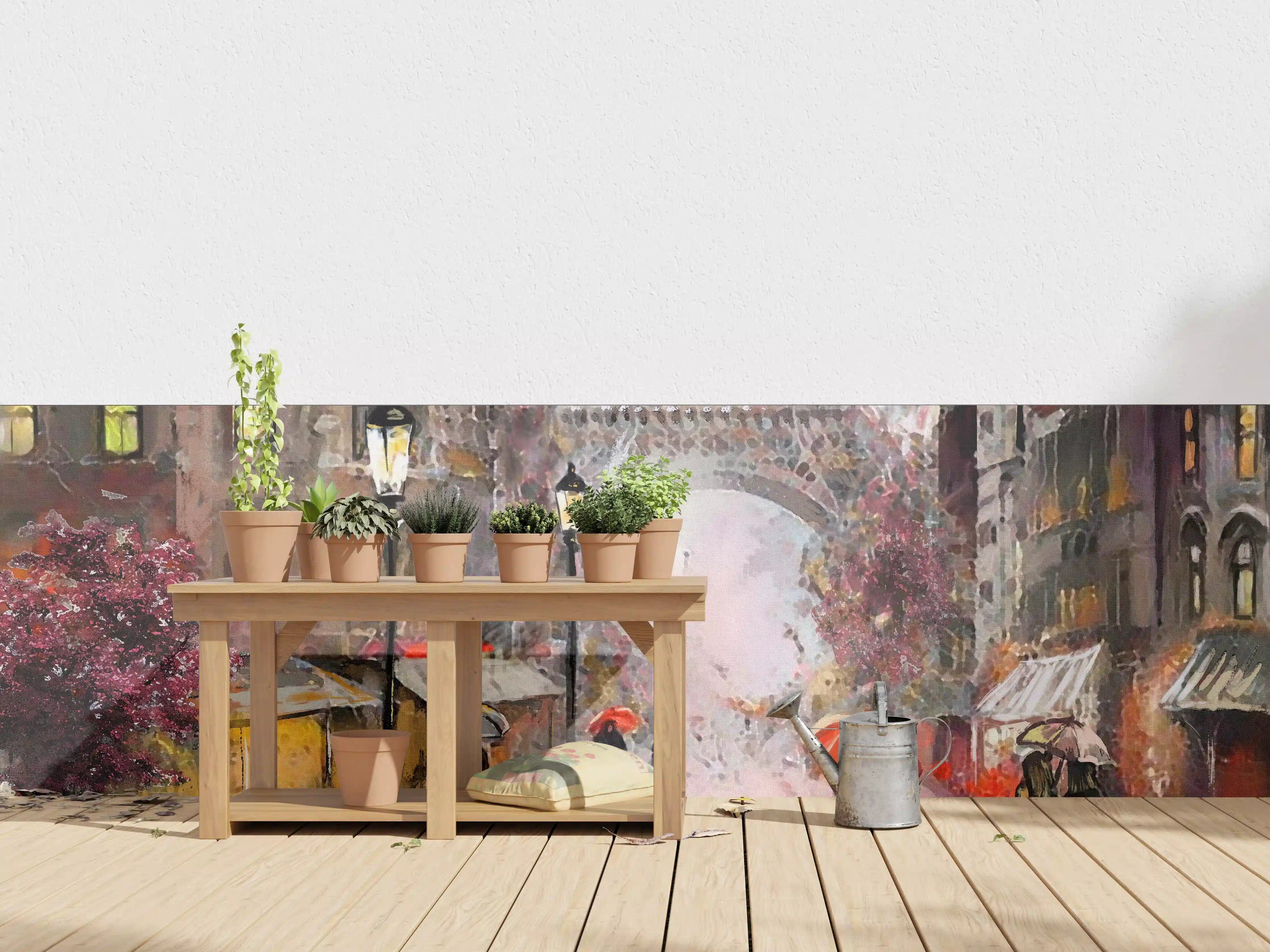 Wandverkleidung außen - Ölgemälde von Pariser Innenstadt