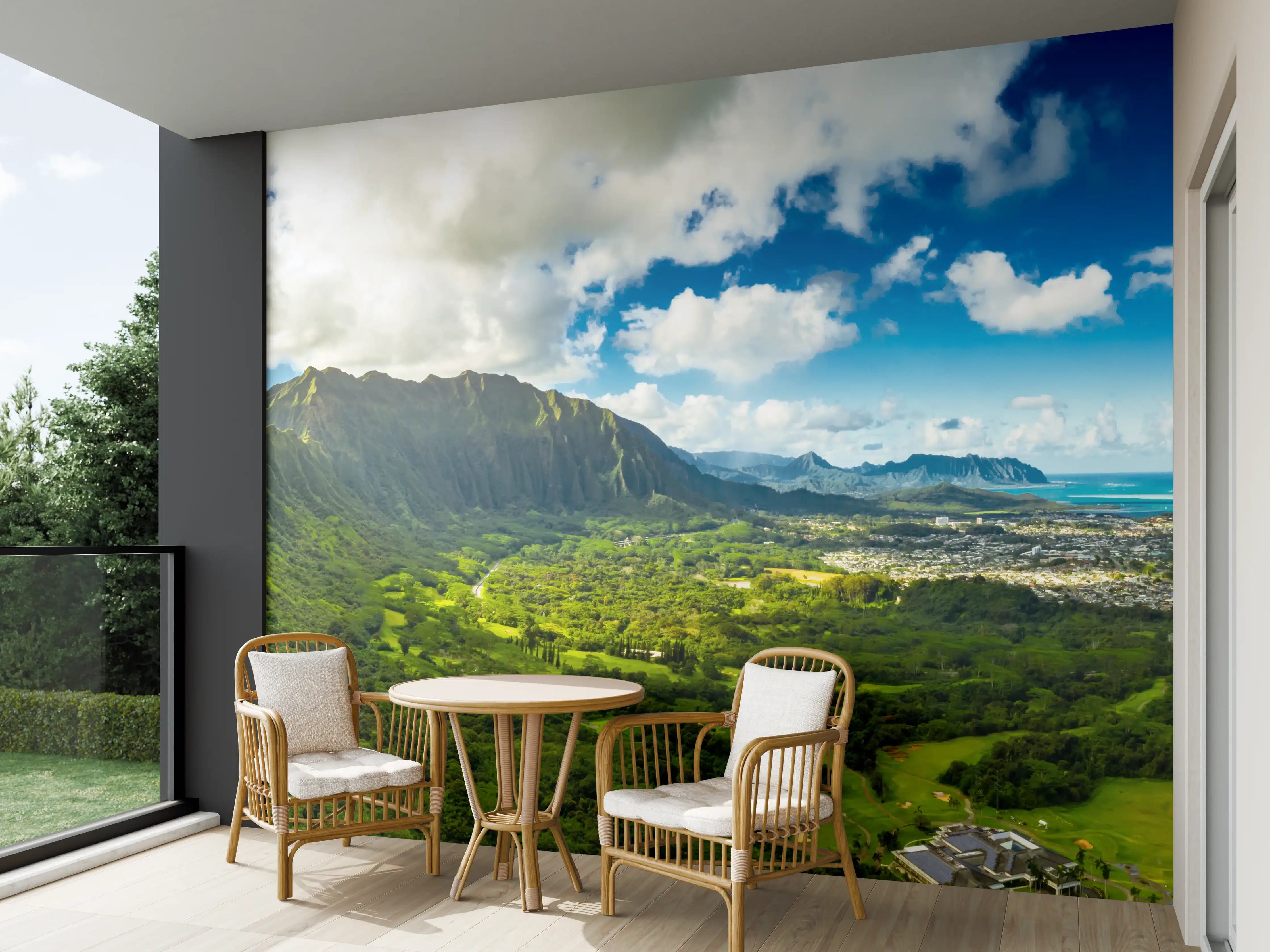 Wandverkleidung außen - Pali Lookout Klippen in Hawaii