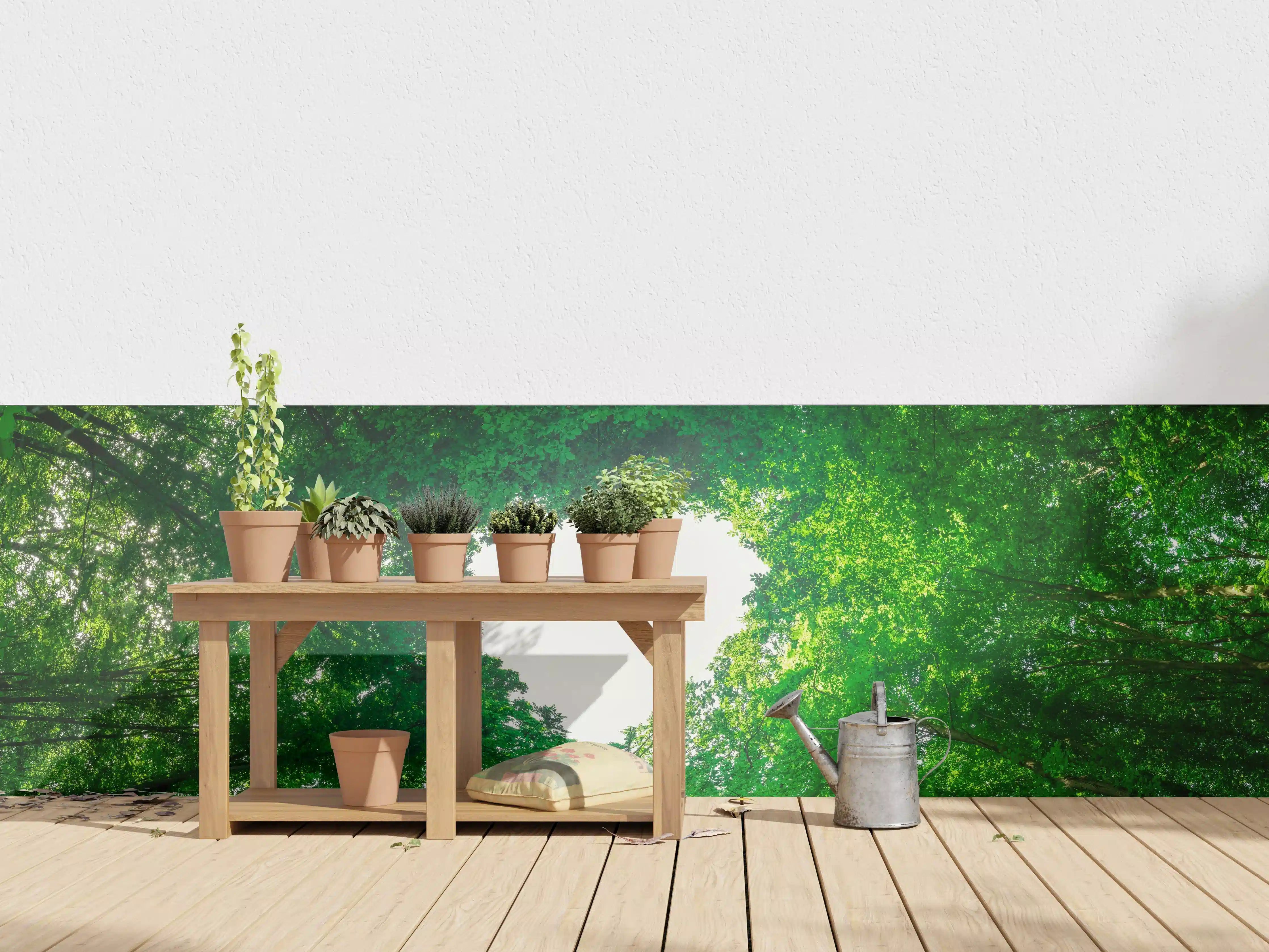 Wandverkleidung außen - Panorama - Baumkronen formen ein Herz