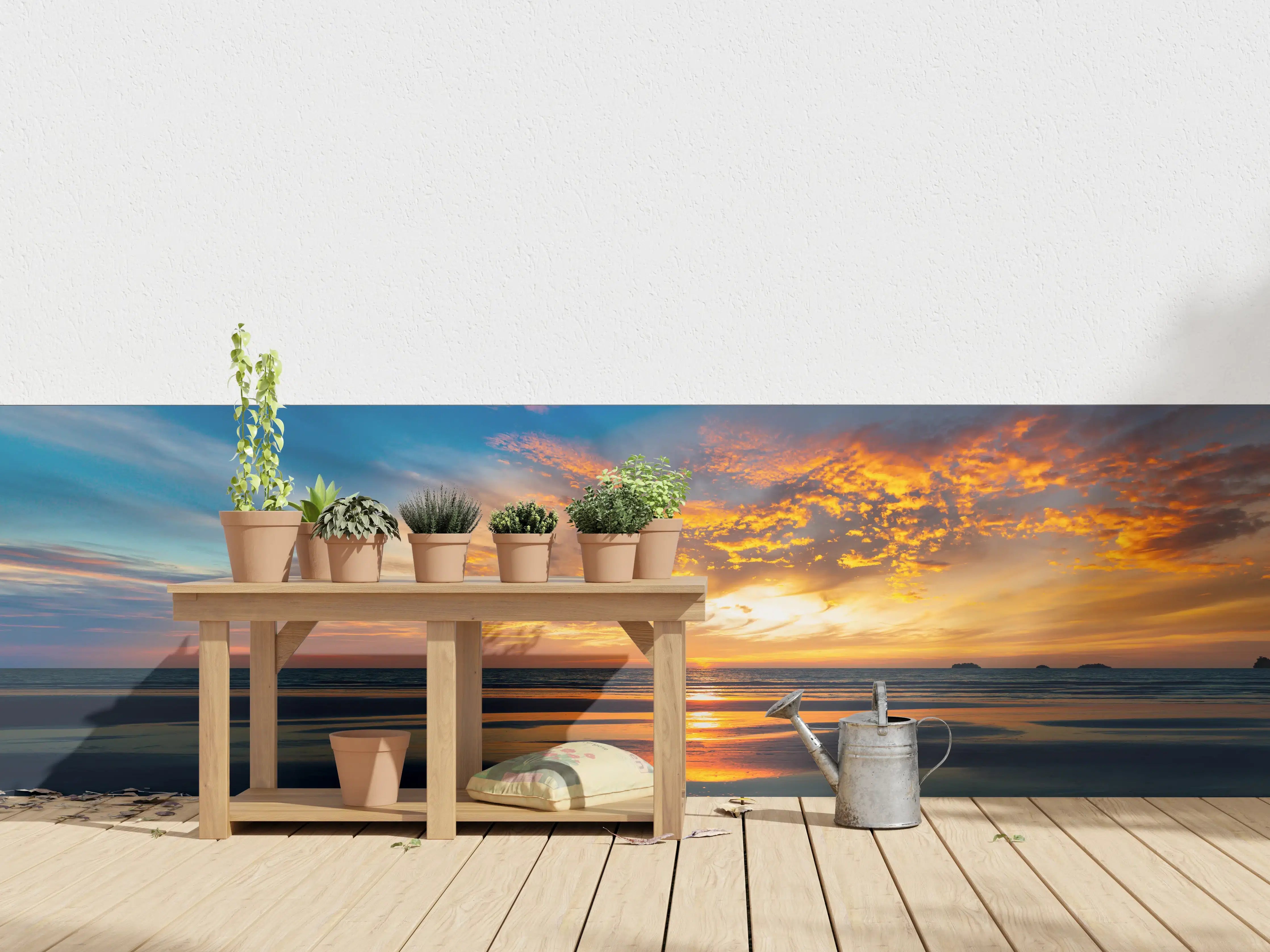 Wandverkleidung außen - Panorama Sonnenuntergang am Meer