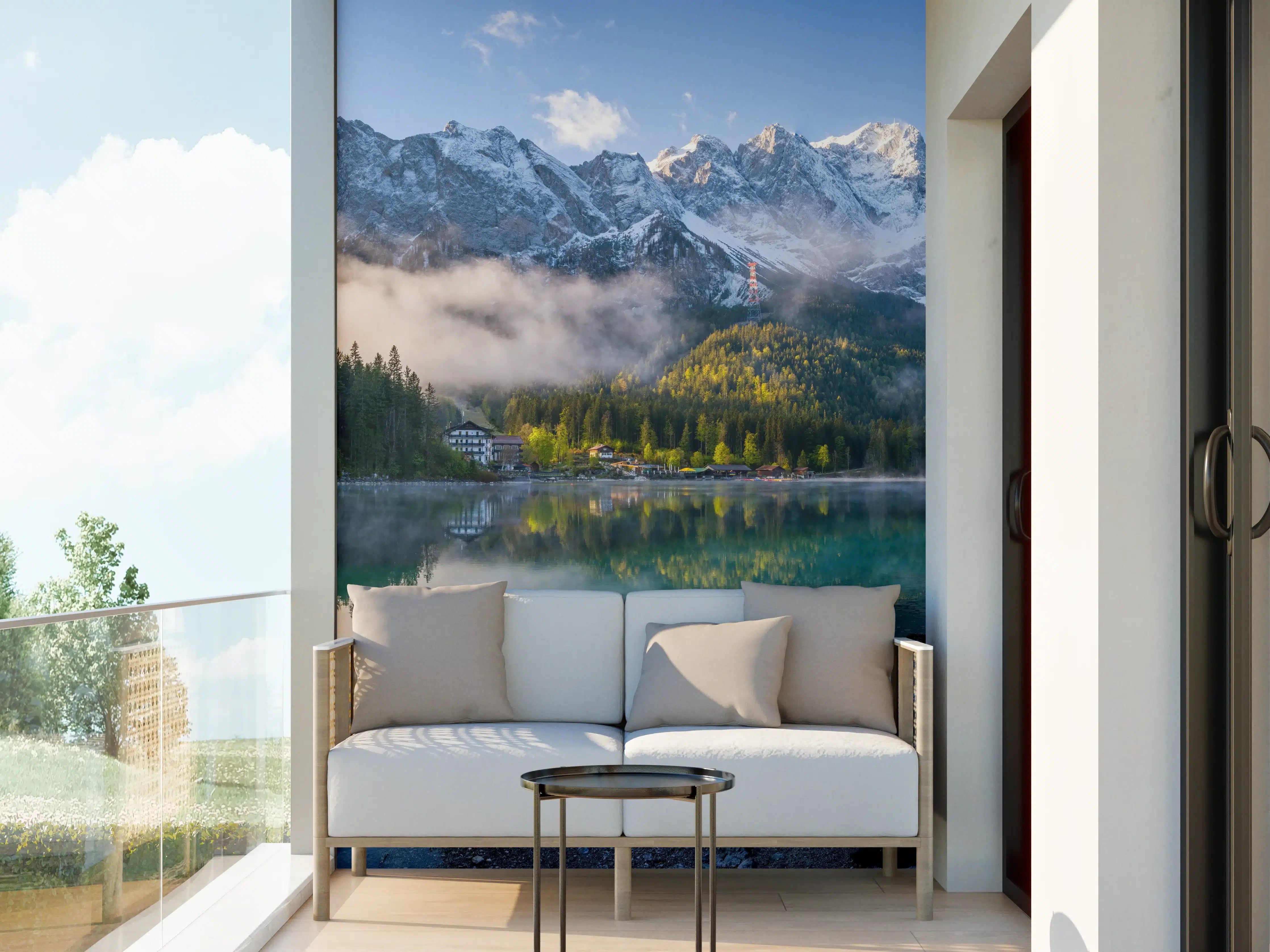 Wandverkleidung außen - Panoramablick auf die Zugspitze