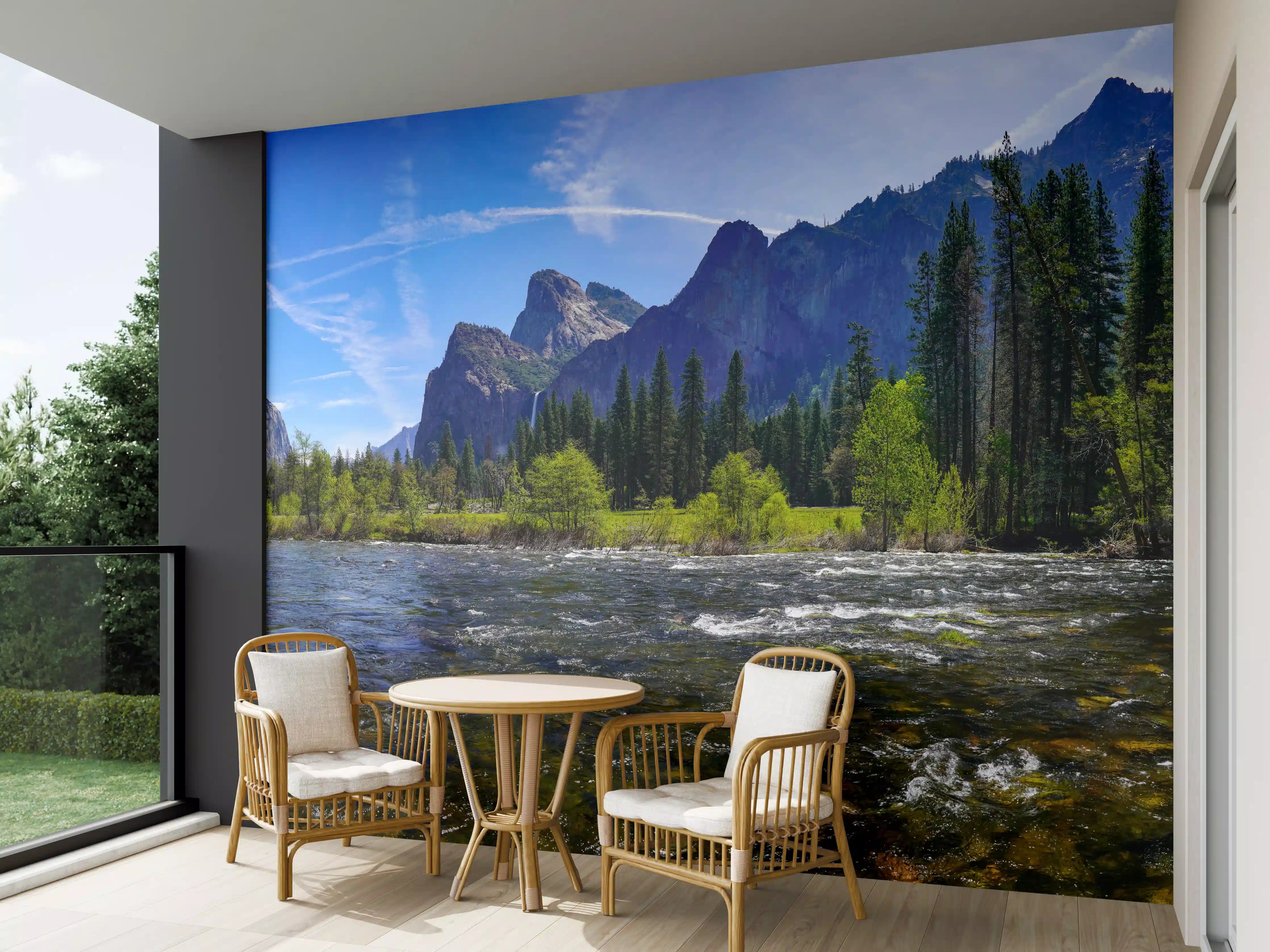 Wandverkleidung außen - Panoramablick im Yosemite-Nationalpark