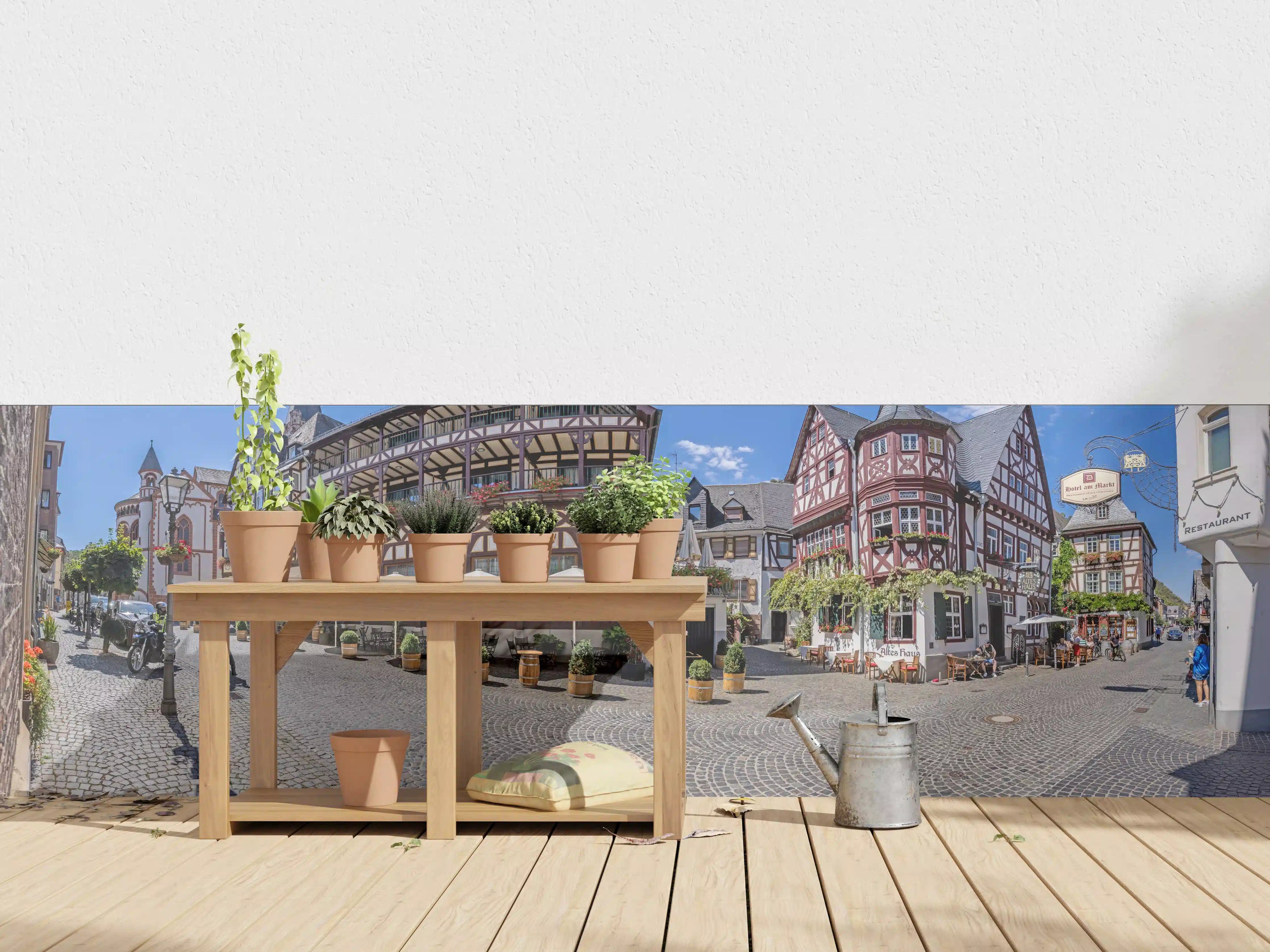 Wandverkleidung außen - Panoramablick über Bacharach