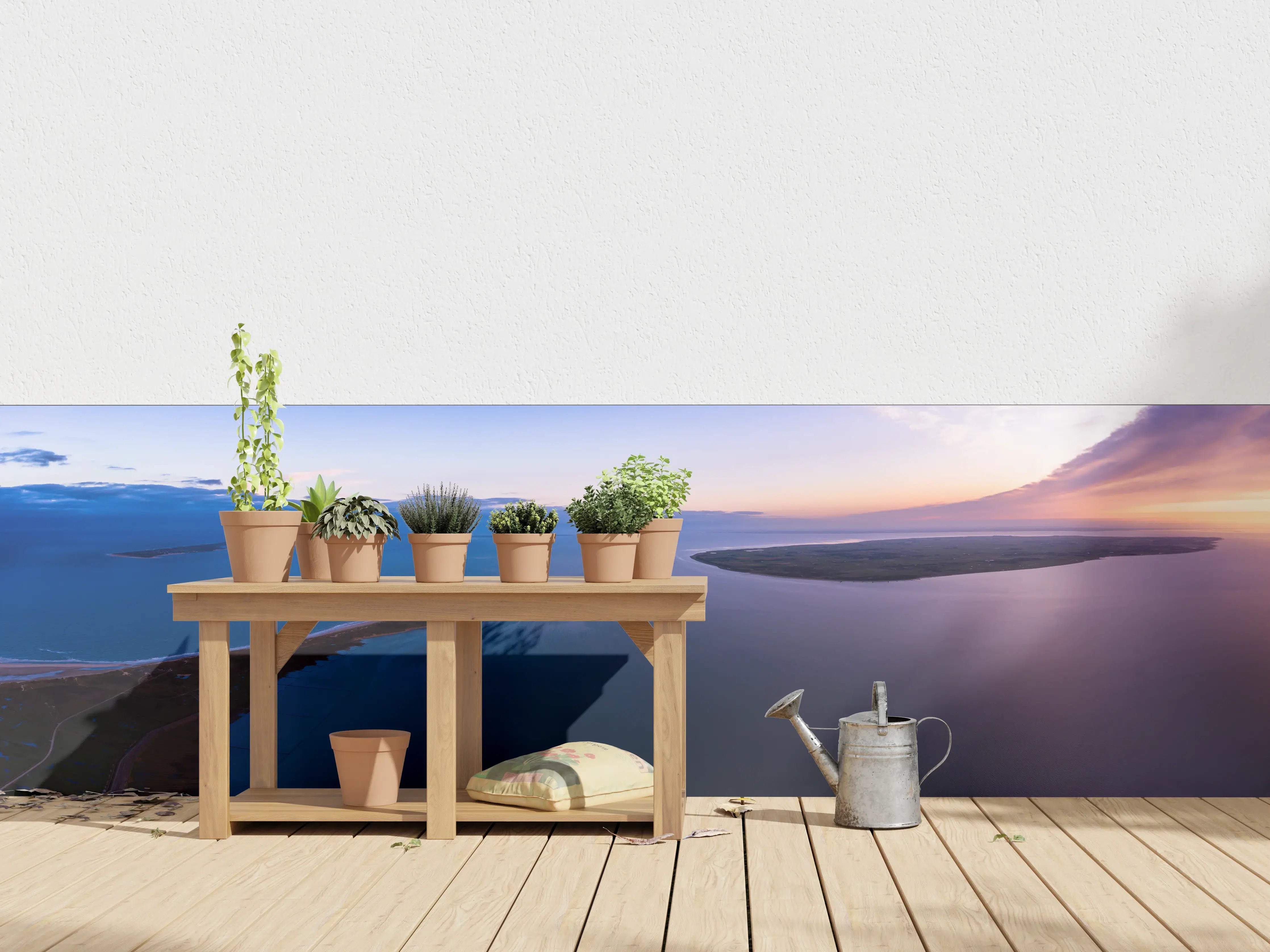 Wandverkleidung außen - Panoramablick über friedliche Wasserlandschaft
