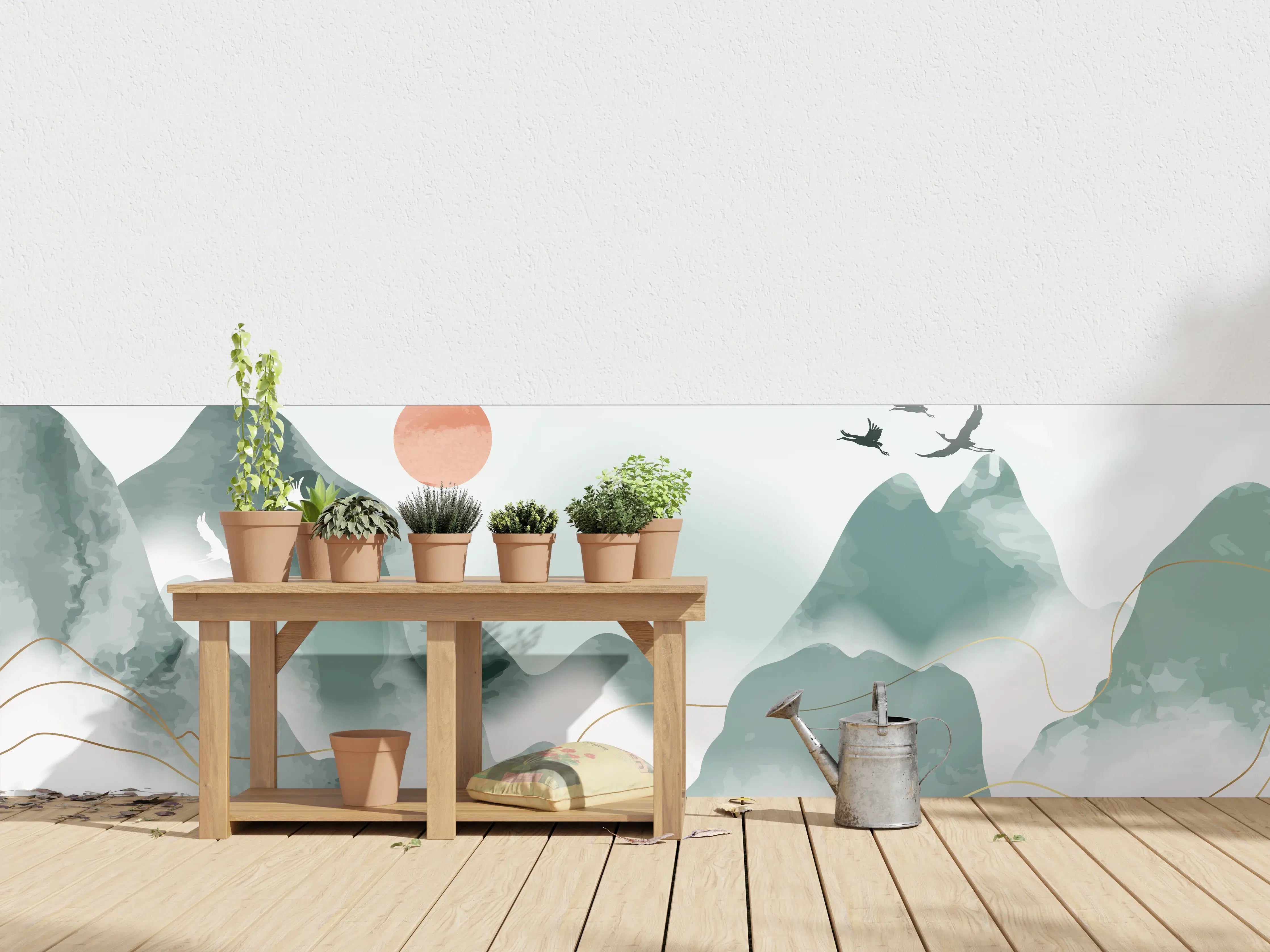 Wandverkleidung außen - Pastell Berge Kunst Druck