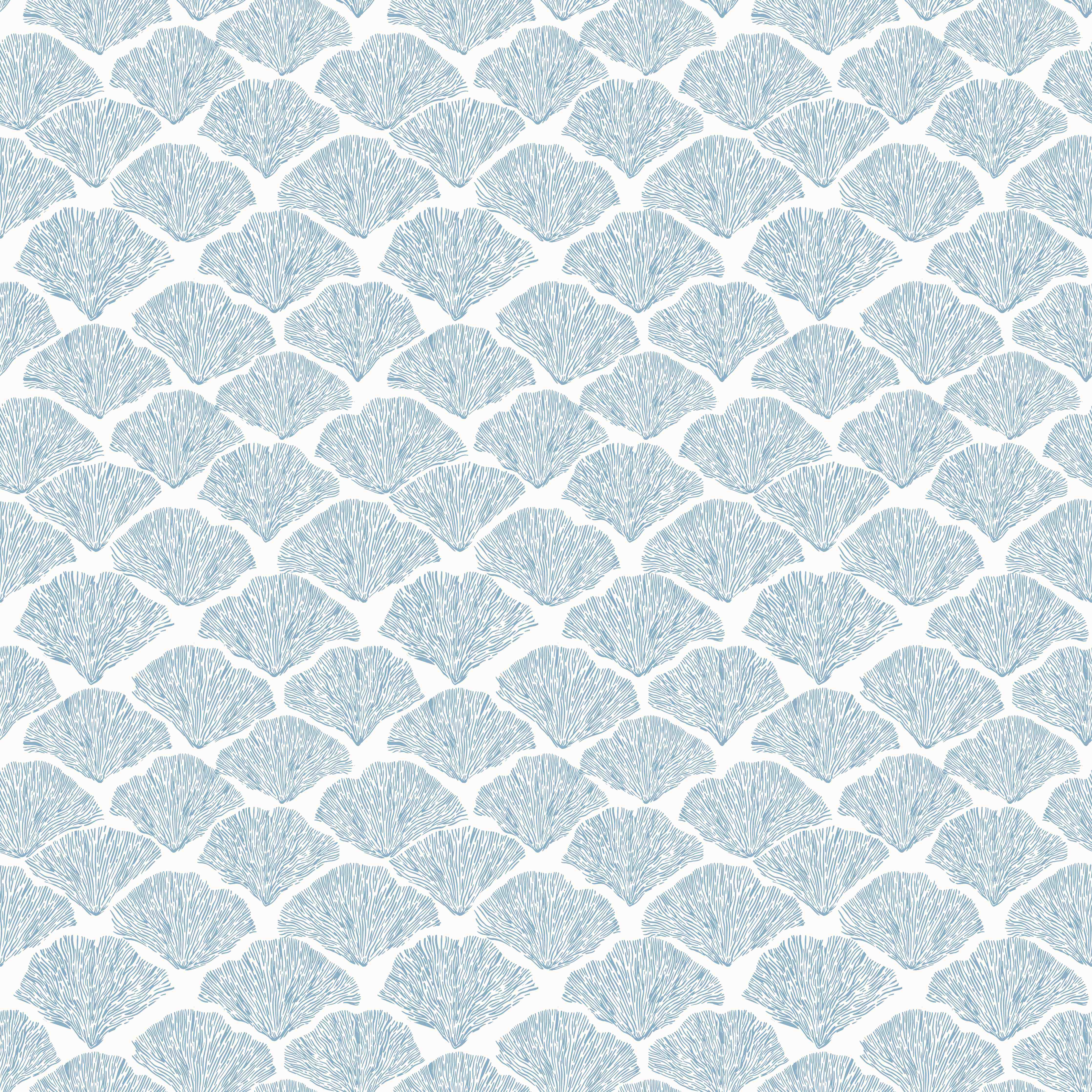 Wandverkleidung außen-Pastellblaues Korallenfächer-Muster