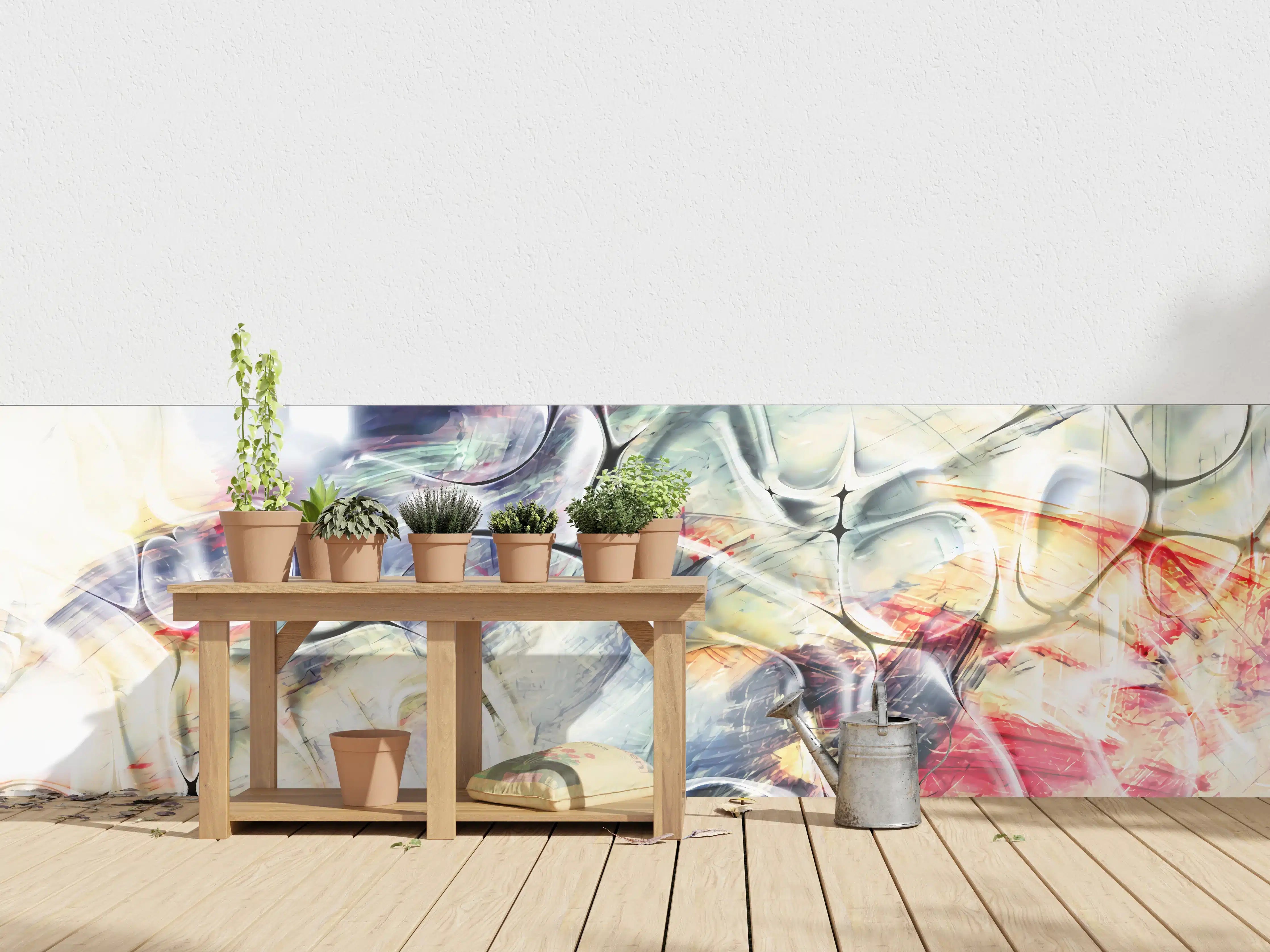 Wandverkleidung außen - Pastellfarben Kunst