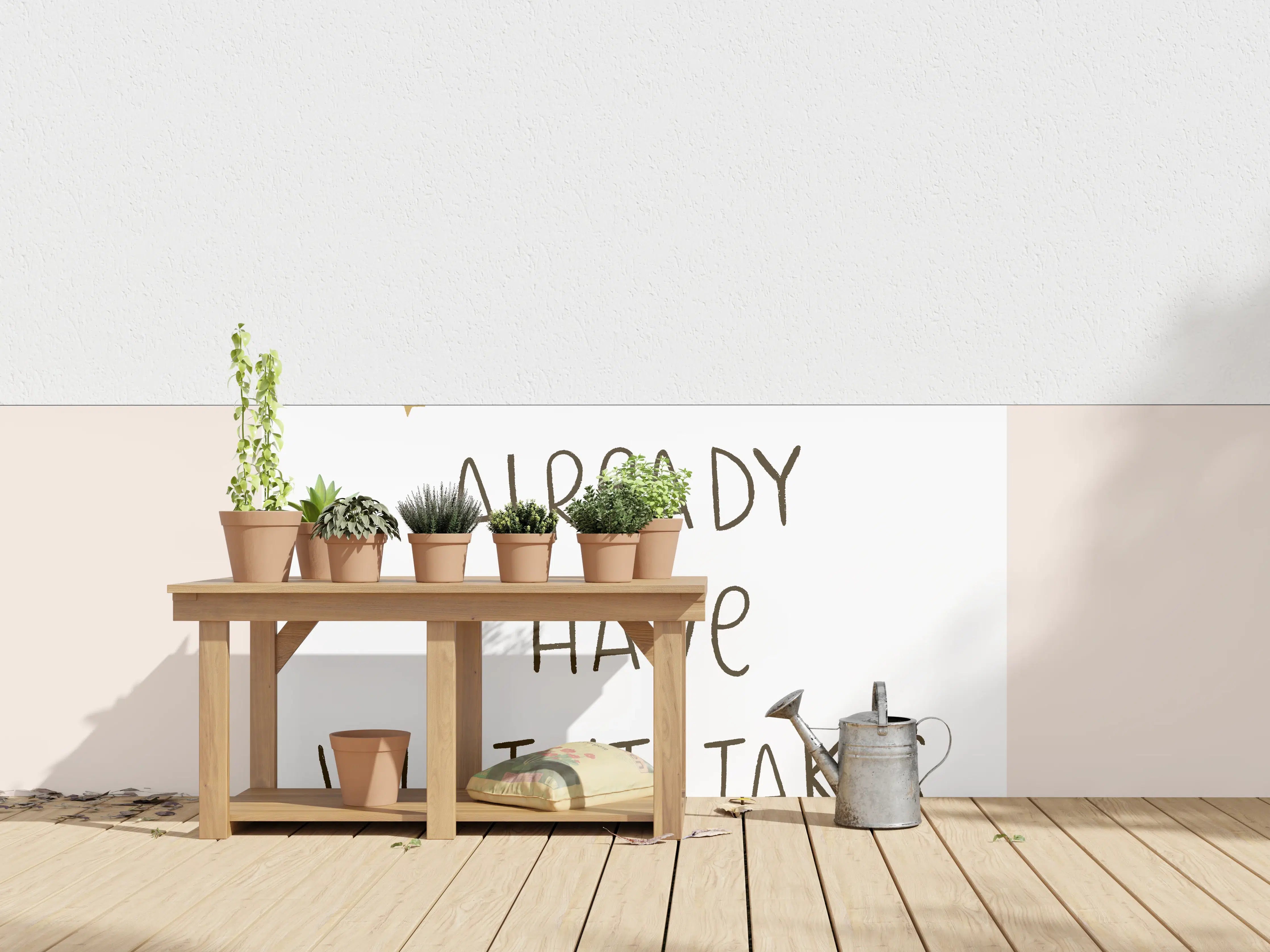 Wandverkleidung außen - Pastellfarbene Motivationsgrafik