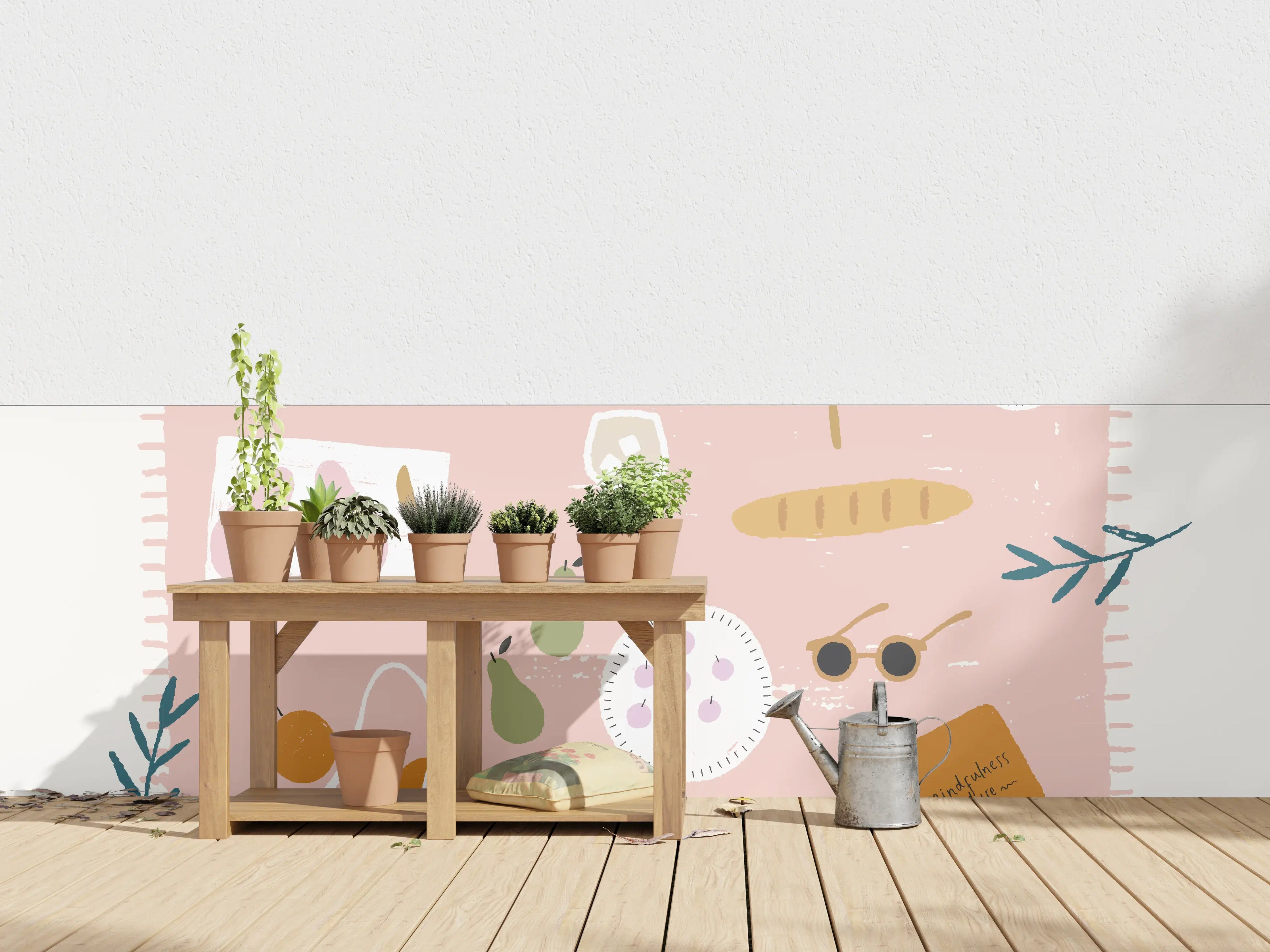 Wandverkleidung außen - Pastellfarbenes Picknick-Design
