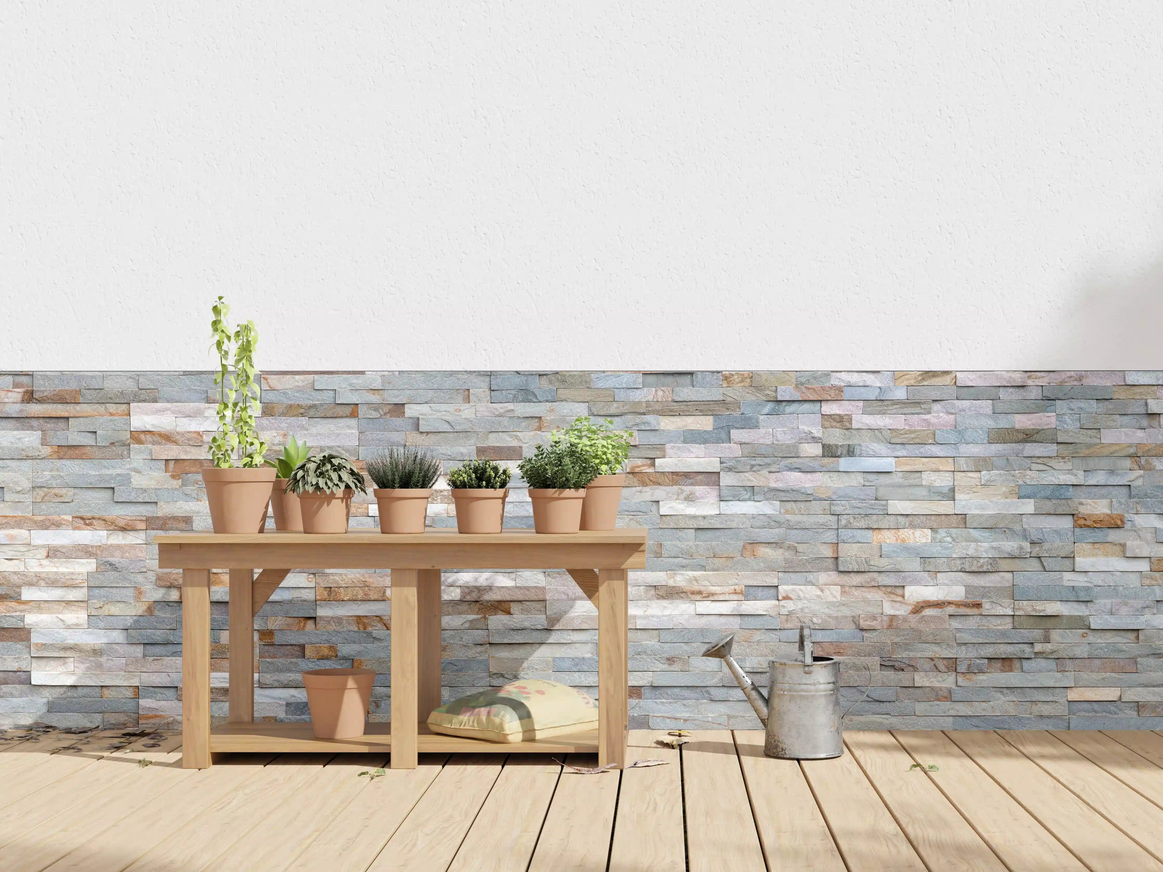 Wandverkleidung außen - Pastellfarbige Schieferstein Textur