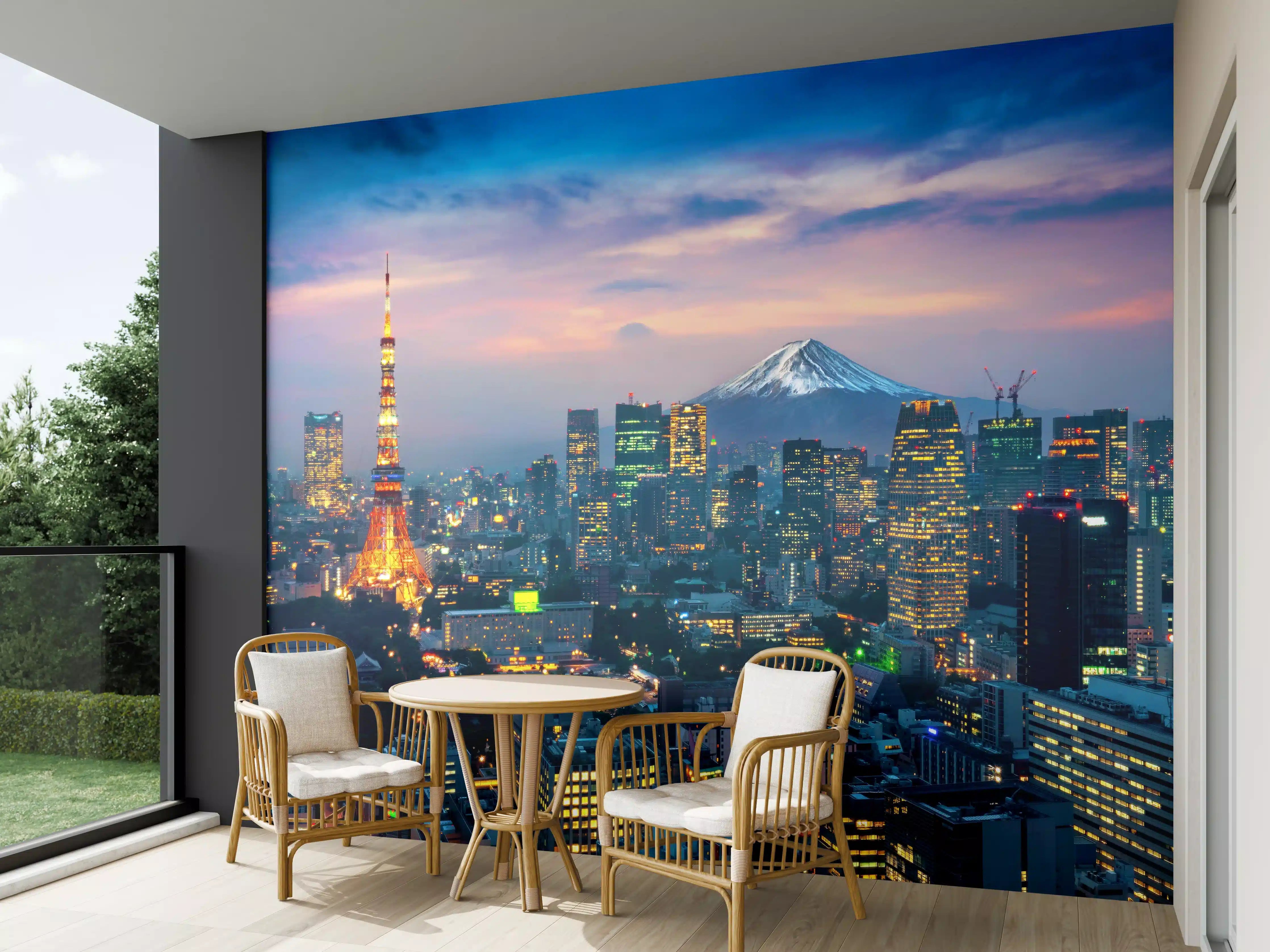 Wandverkleidung außen - Phänomenale Aussicht auf Tokio bei Nacht
