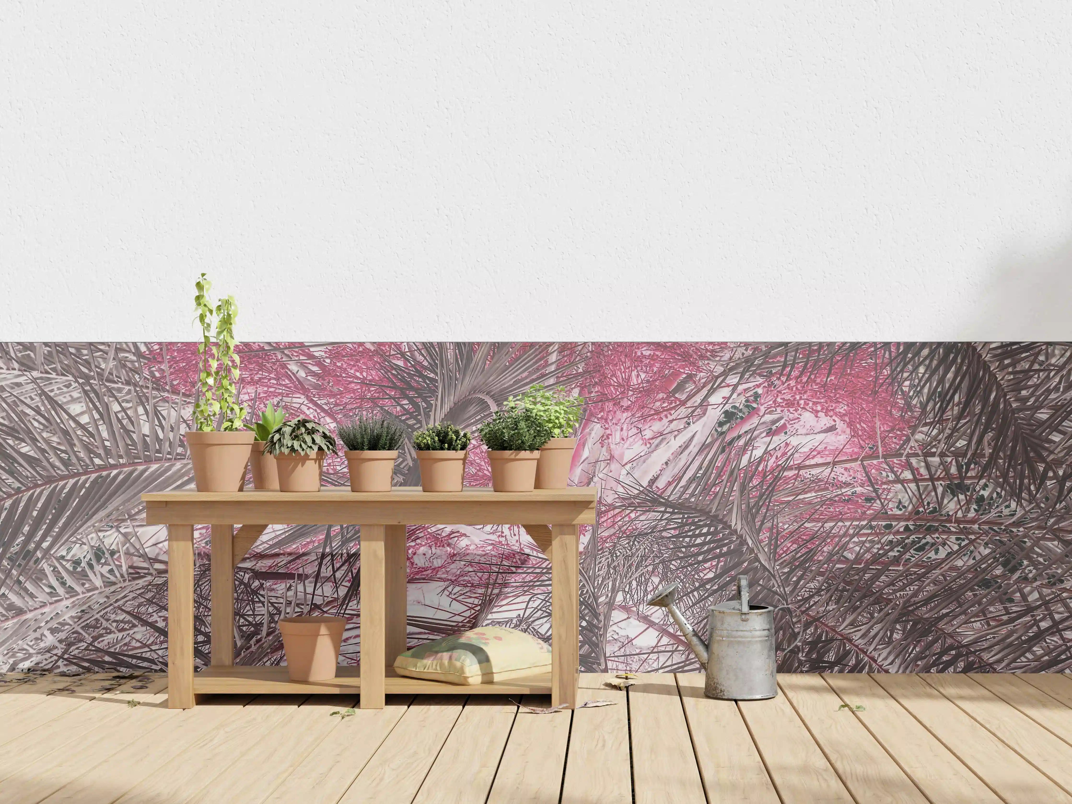 Wandverkleidung außen - Pink-Purple Palm Leaf Texture