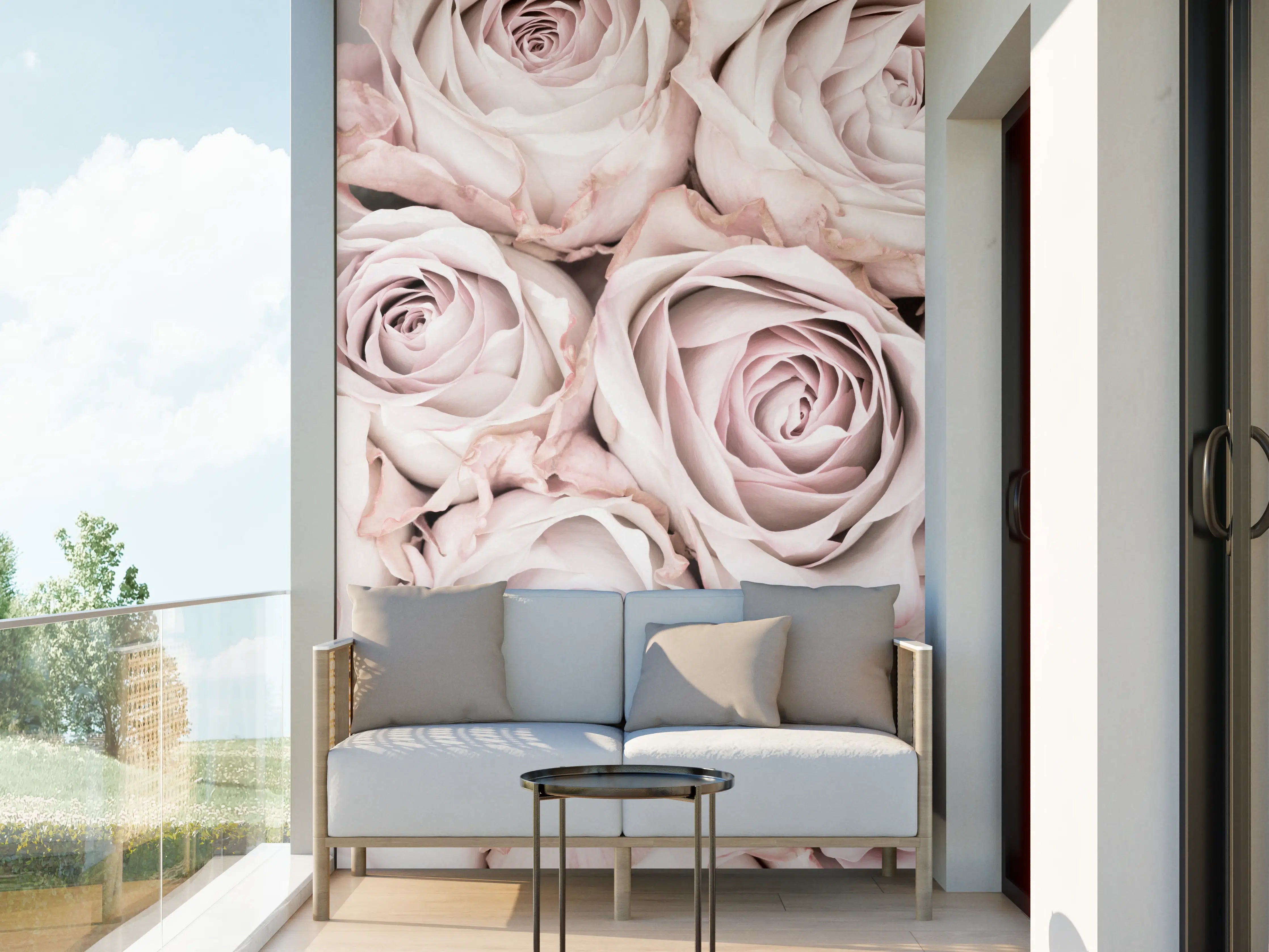 Wandverkleidung außen - Pinke Rosen - Floral