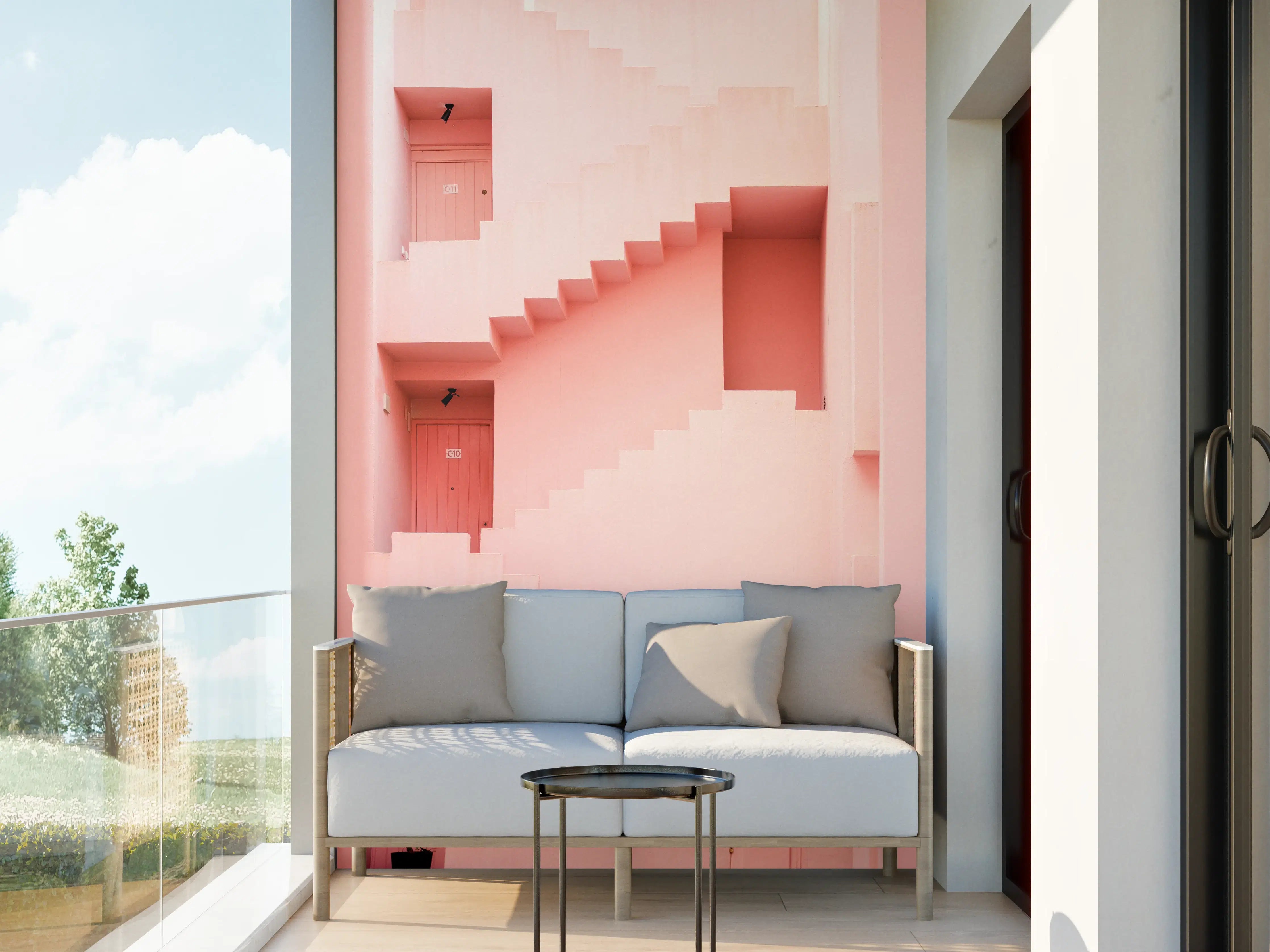 Wandverkleidung außen - Pinkfarbene Architektur Spaniens