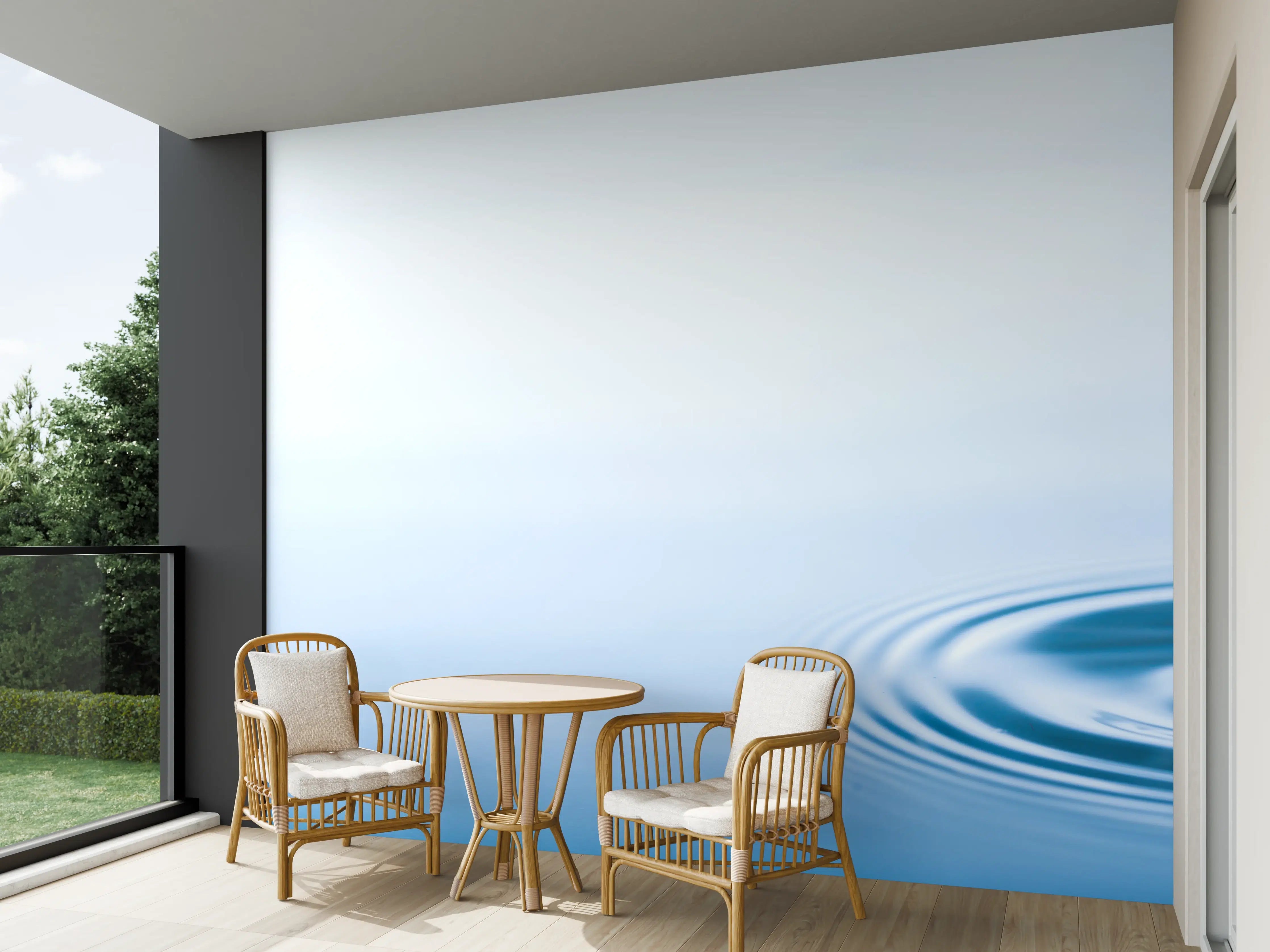 Wandverkleidung außen - Plätschern der fallenden Wassertropfen