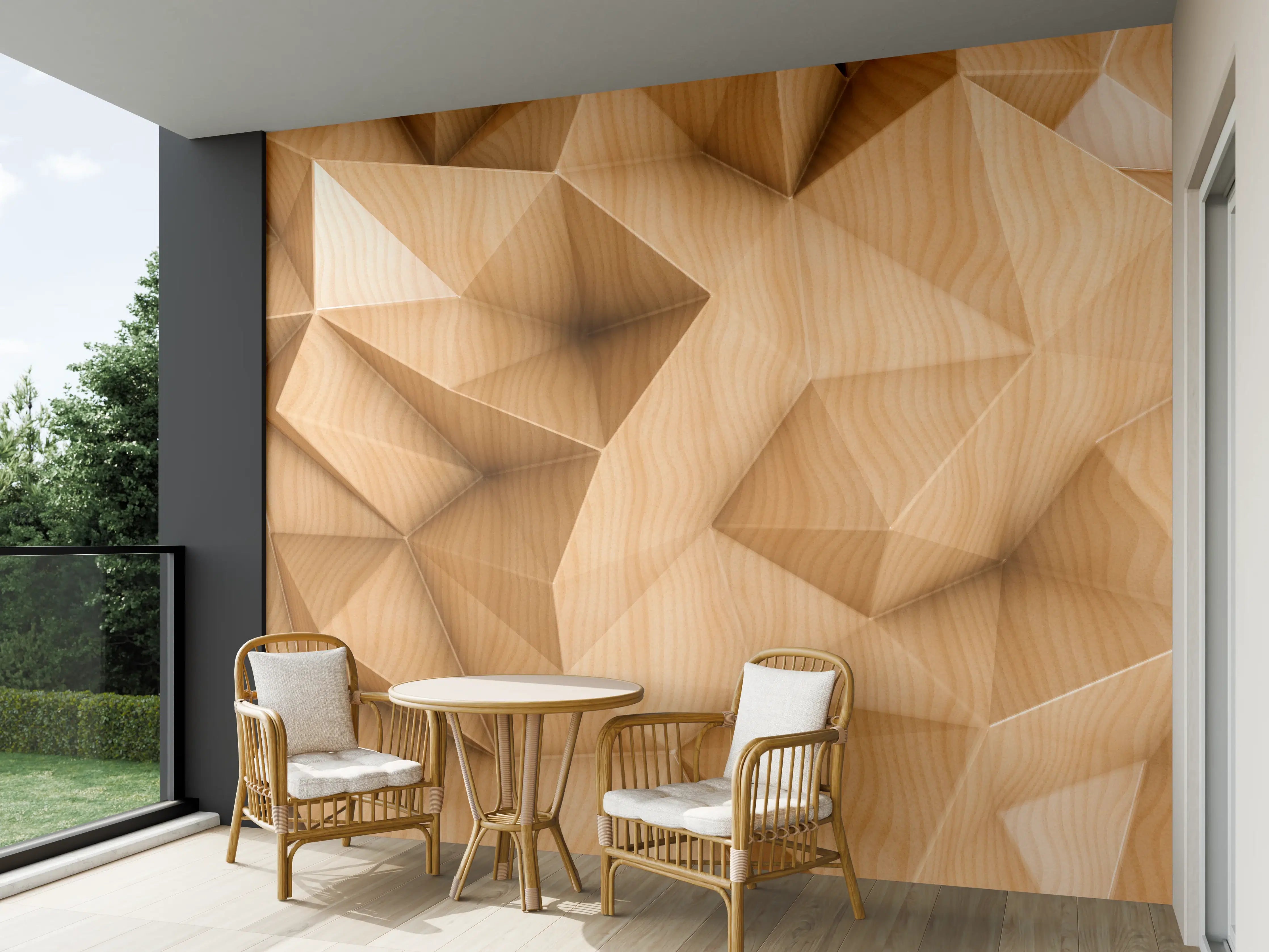 Wandverkleidung außen - Polygonaler abstrakter Hintergrund