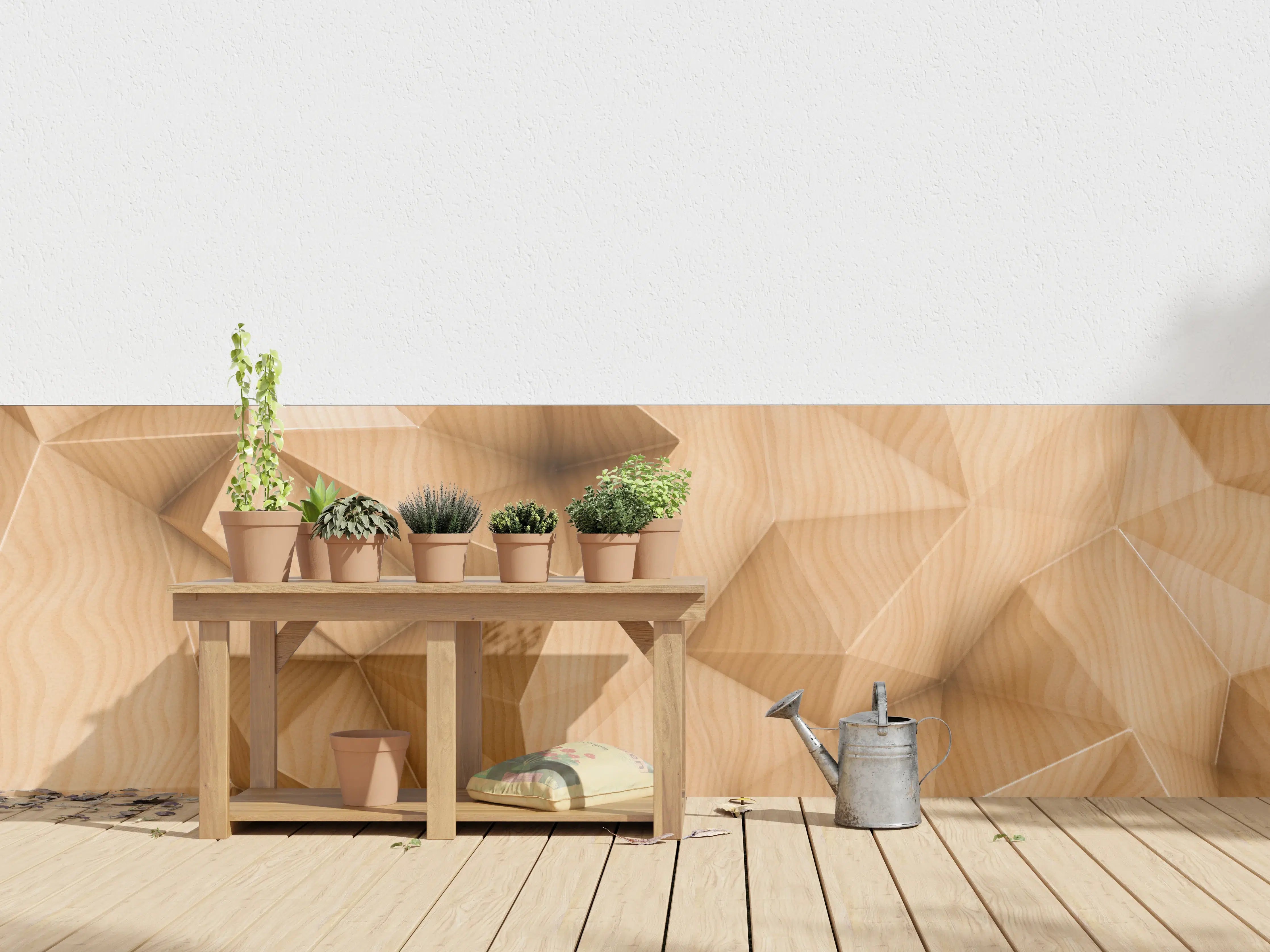 Wandverkleidung außen - Polygonaler abstrakter Hintergrund