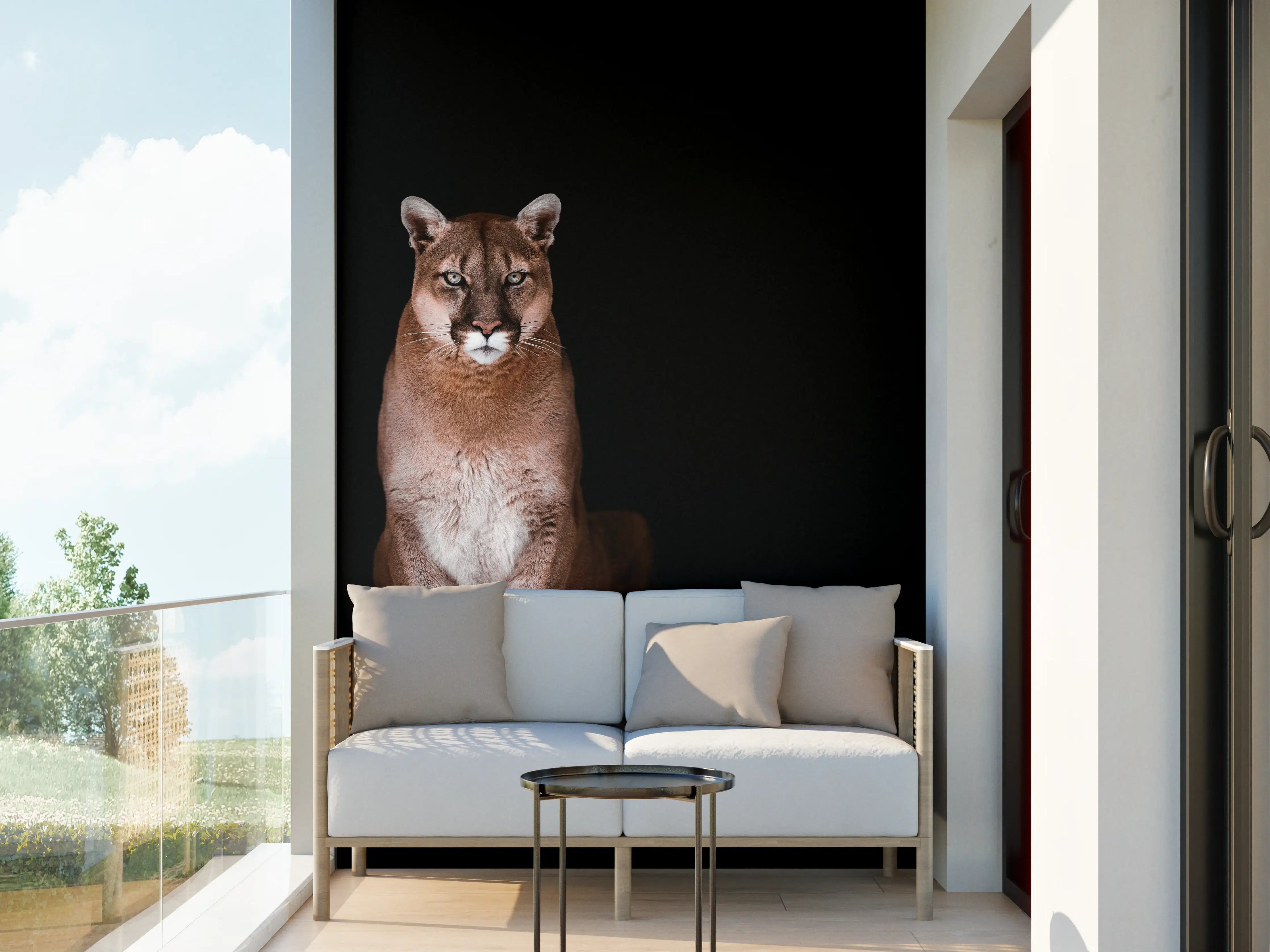 Wandverkleidung außen - Porträt des schönen Pumas