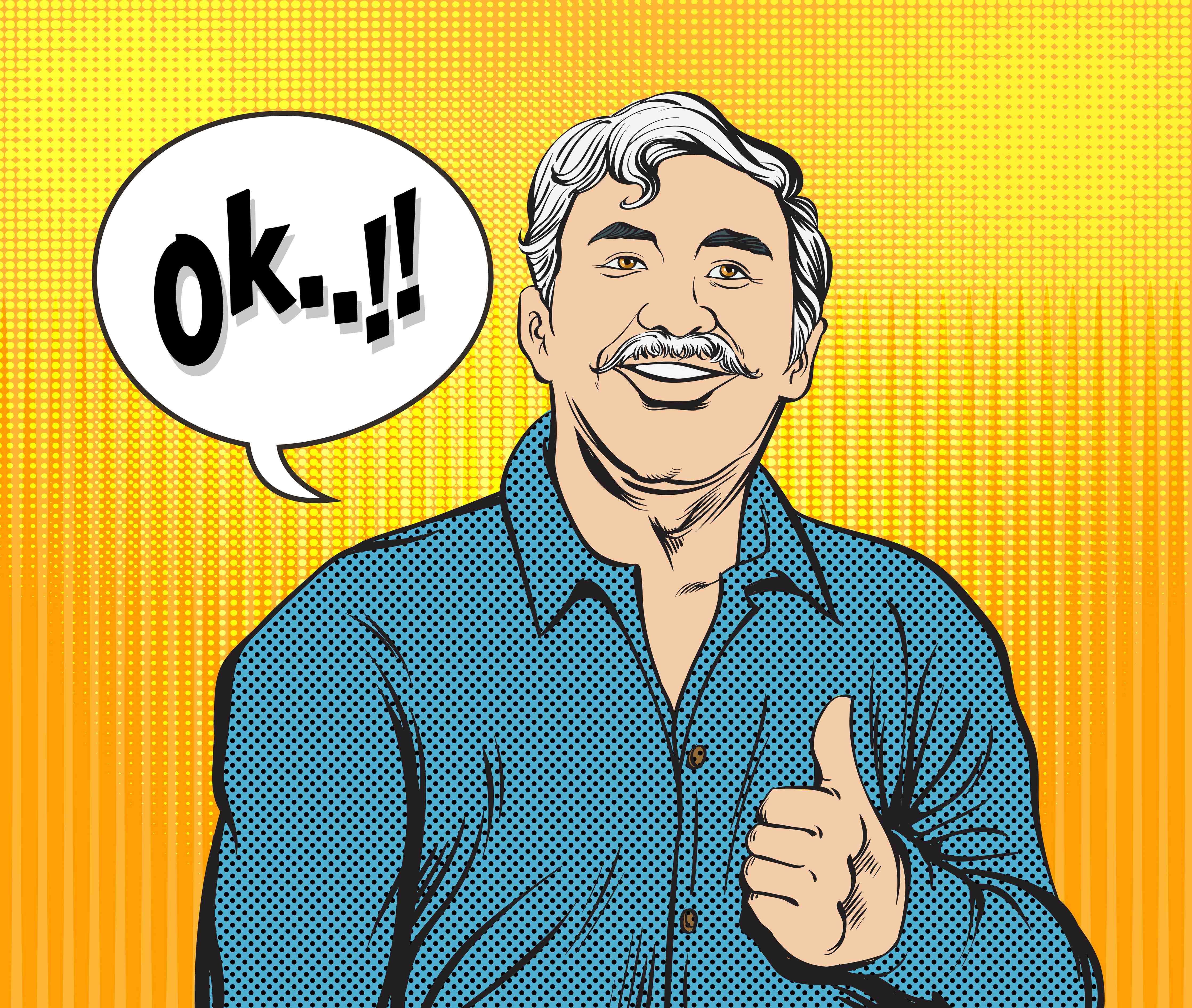 Wandverkleidung außen-Positiver Comic-Mann Daumen hoch