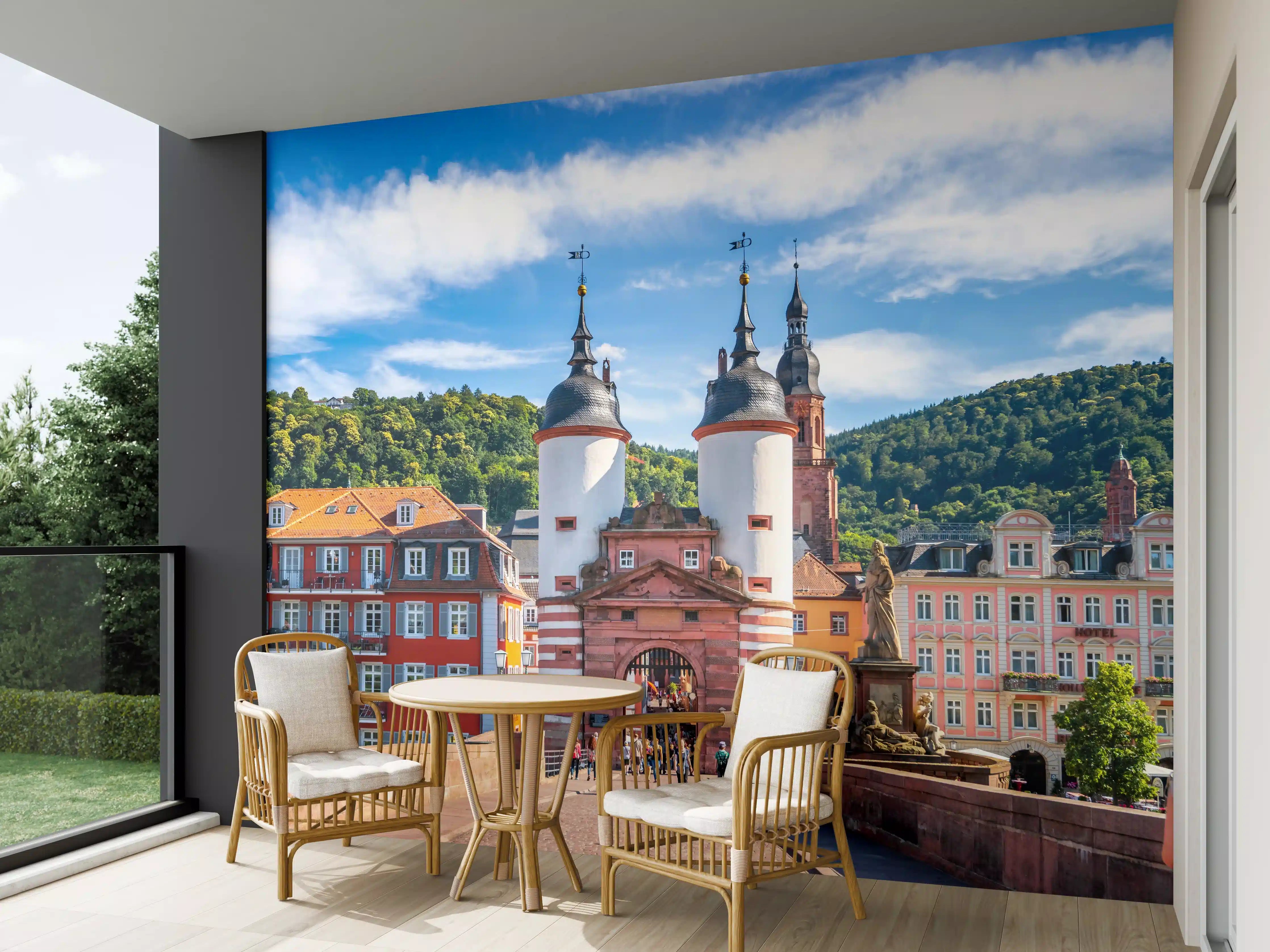 Wandverkleidung außen - Prächtiger Anblick auf Brücke in Heidelberg