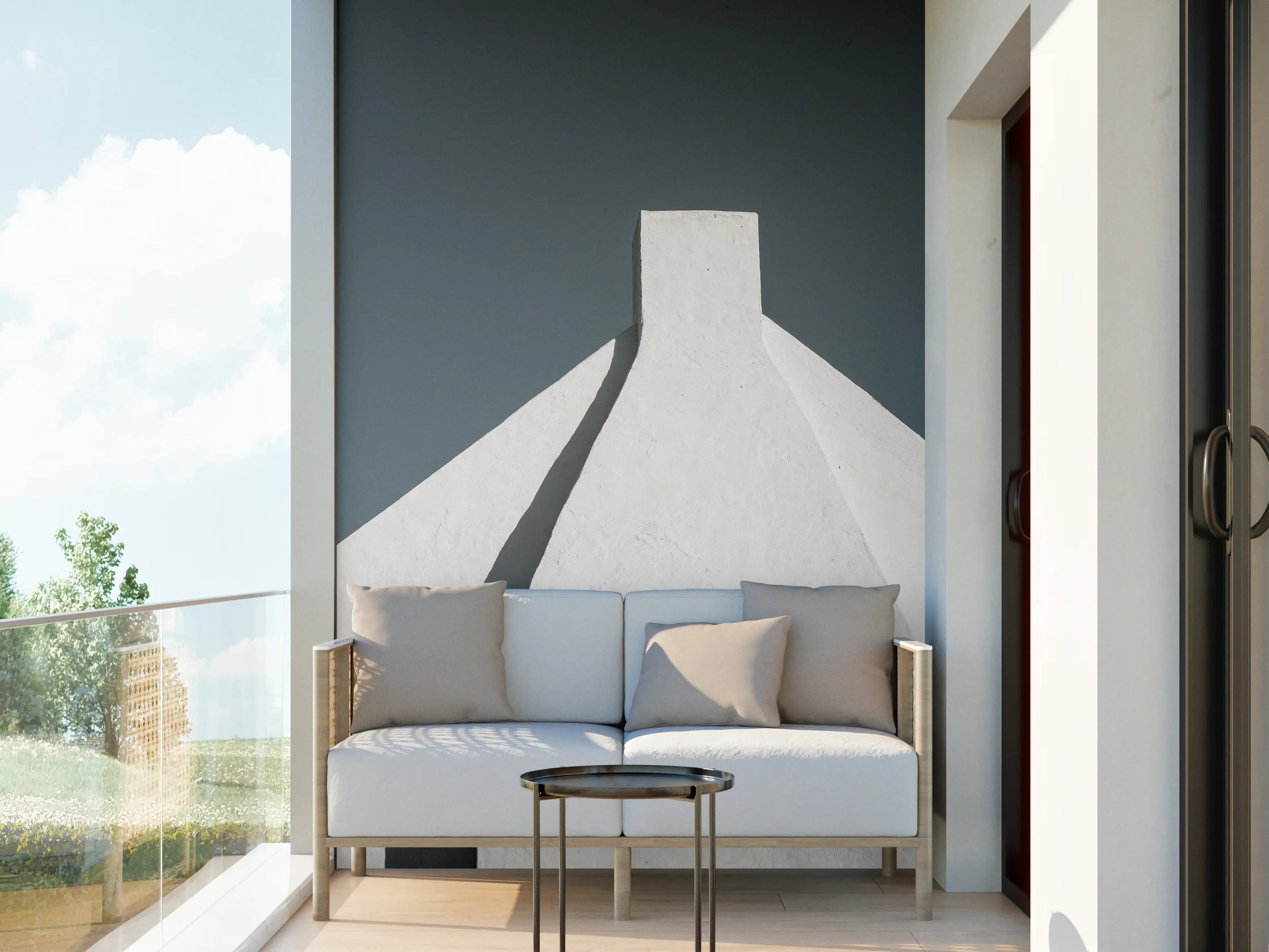 Wandverkleidung außen - Puristische Architektur in Weiß-Blau