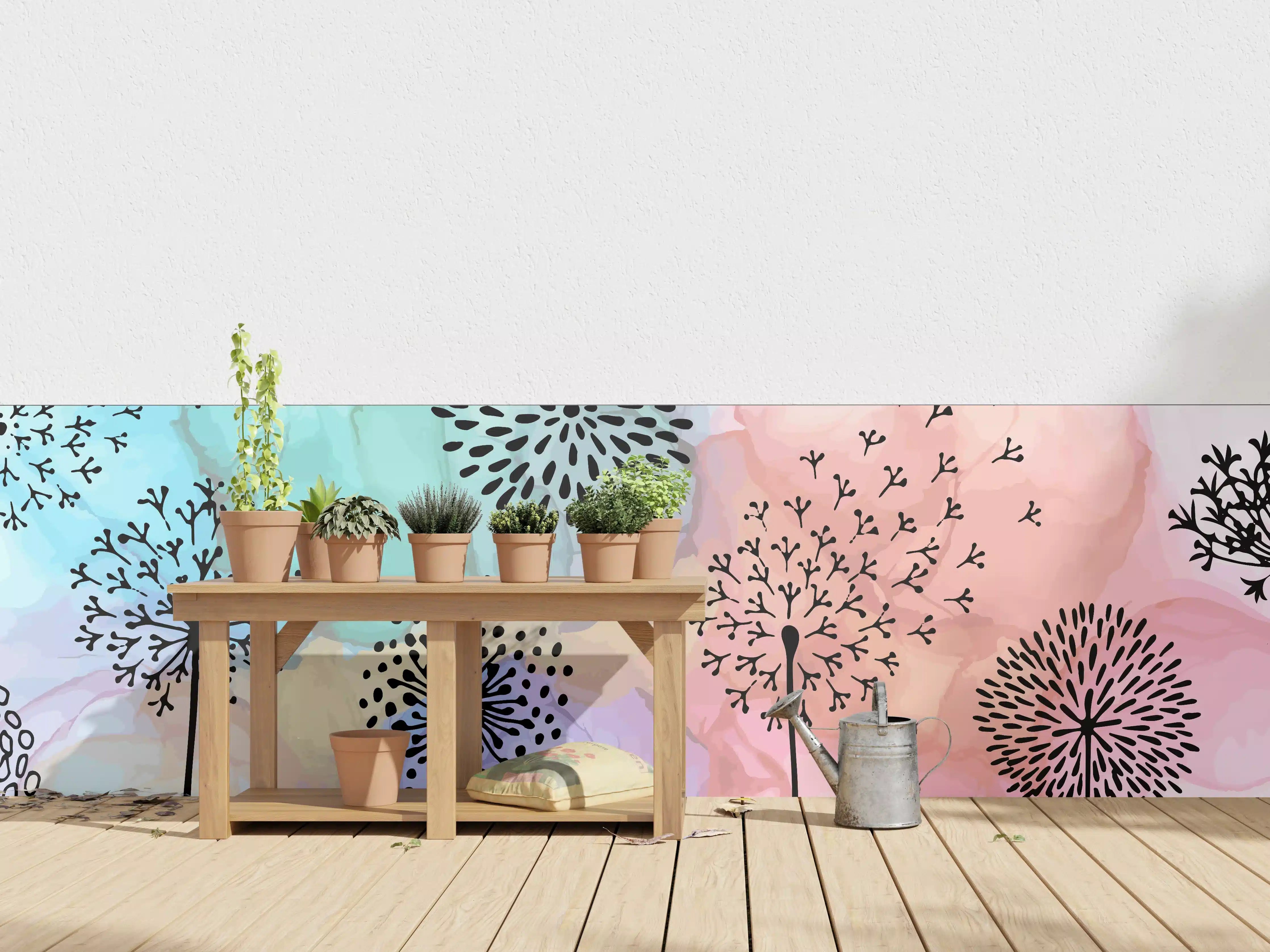 Wandverkleidung außen - Pusteblume Aquarell