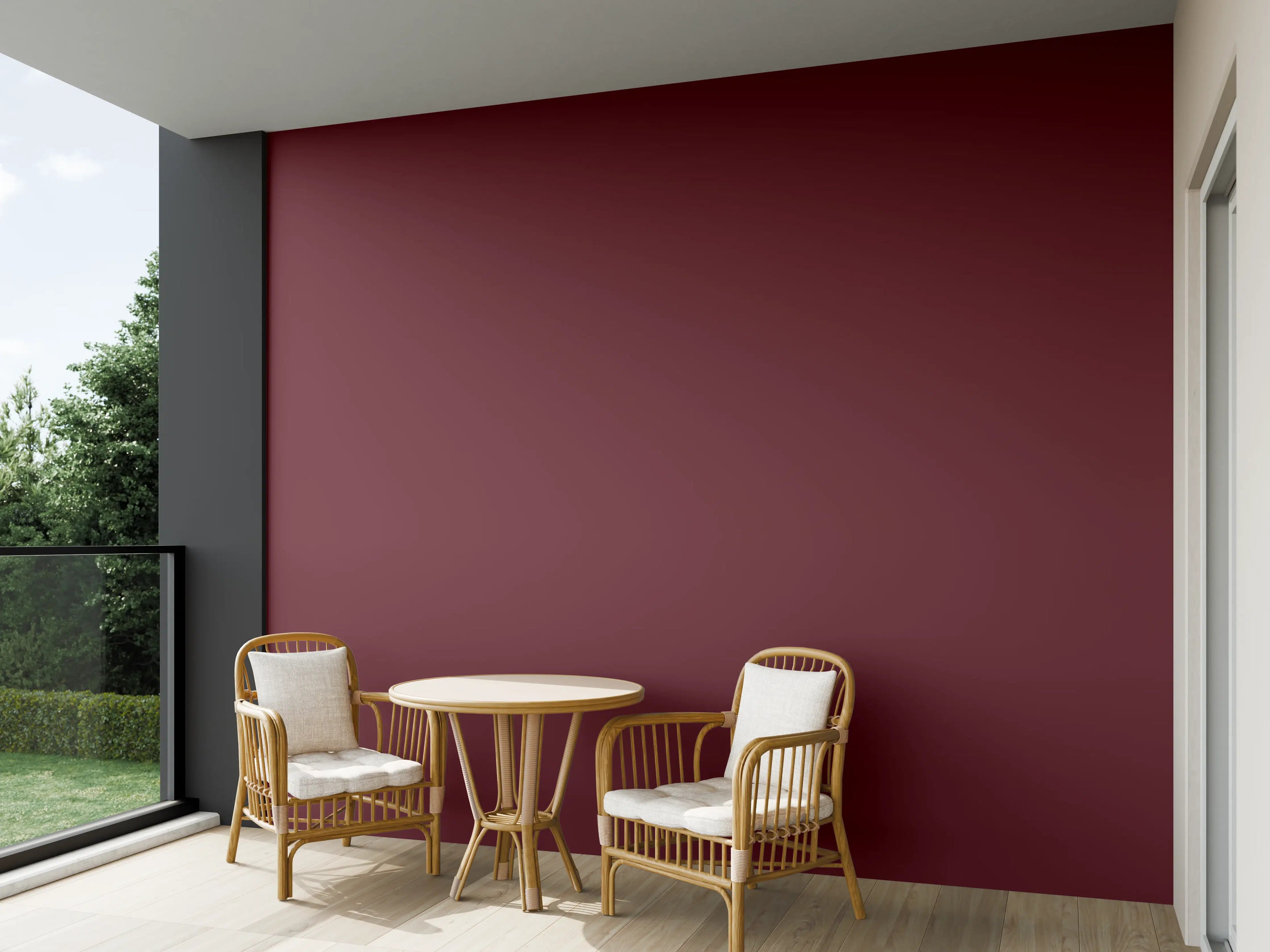 Wandverkleidung außen - RAL 3005 (Weinrot)