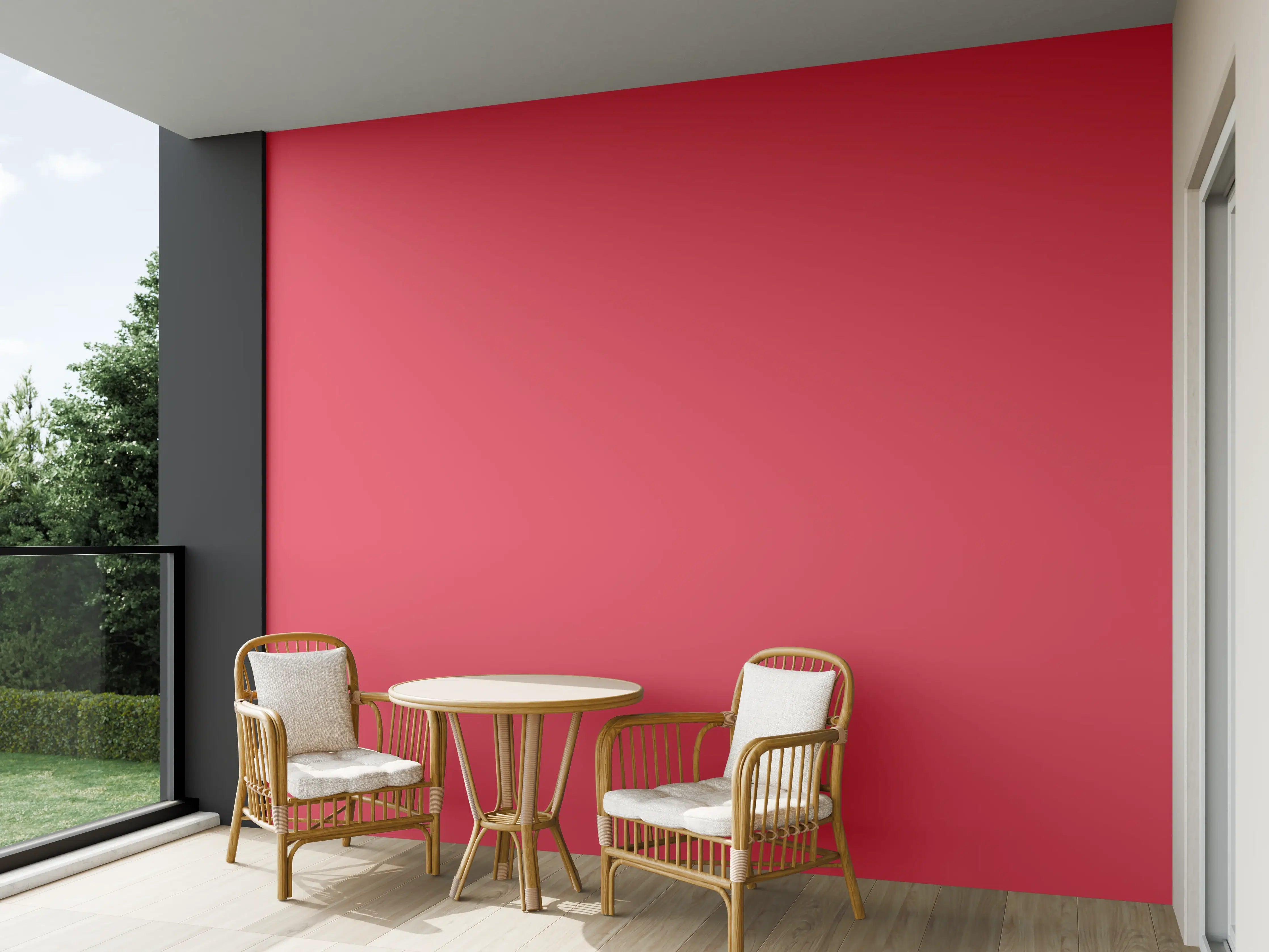 Wandverkleidung außen - RAL 3018 (erdbeerrot)
