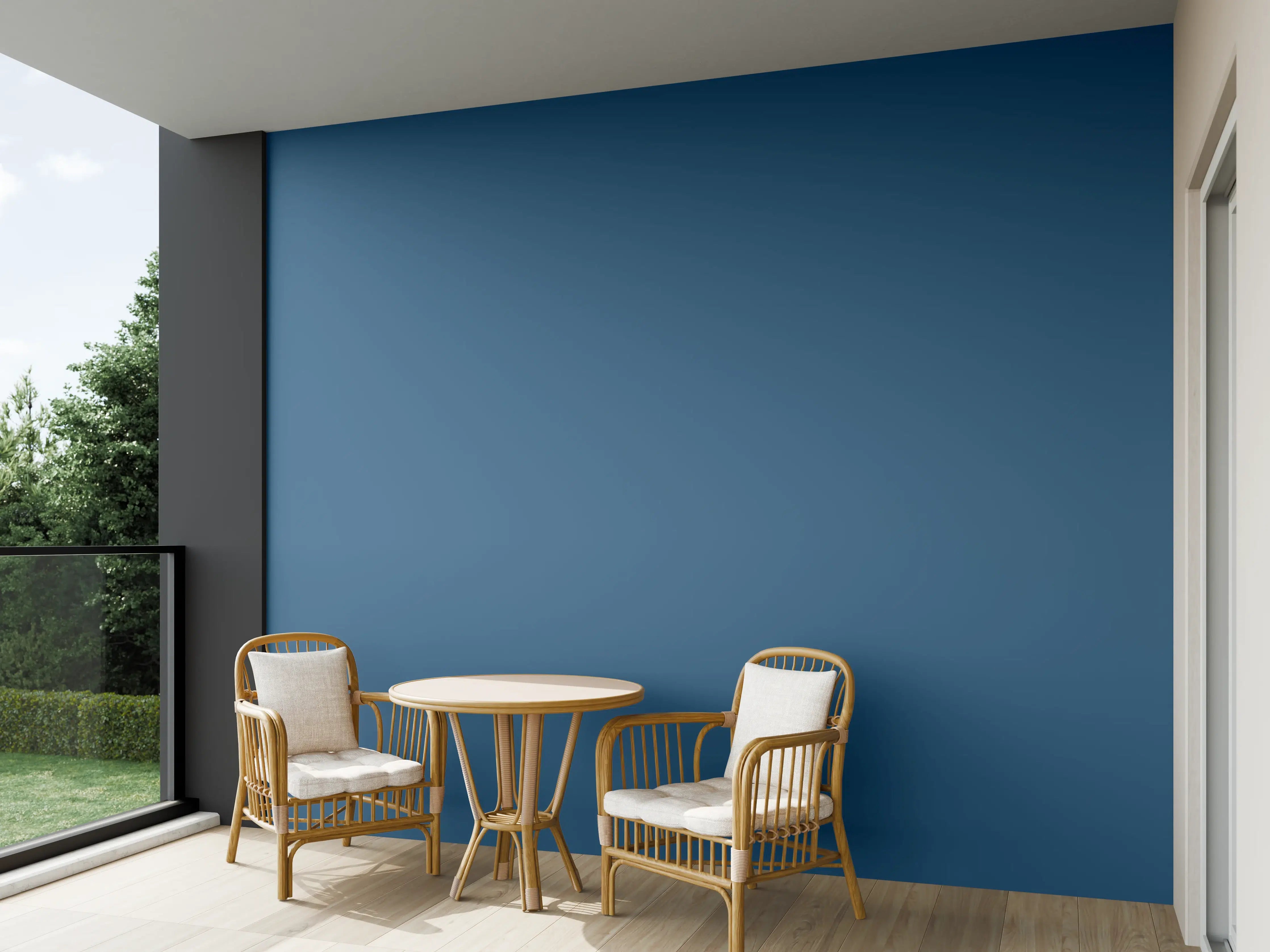 Wandverkleidung außen - RAL 5009 (Azurblau)