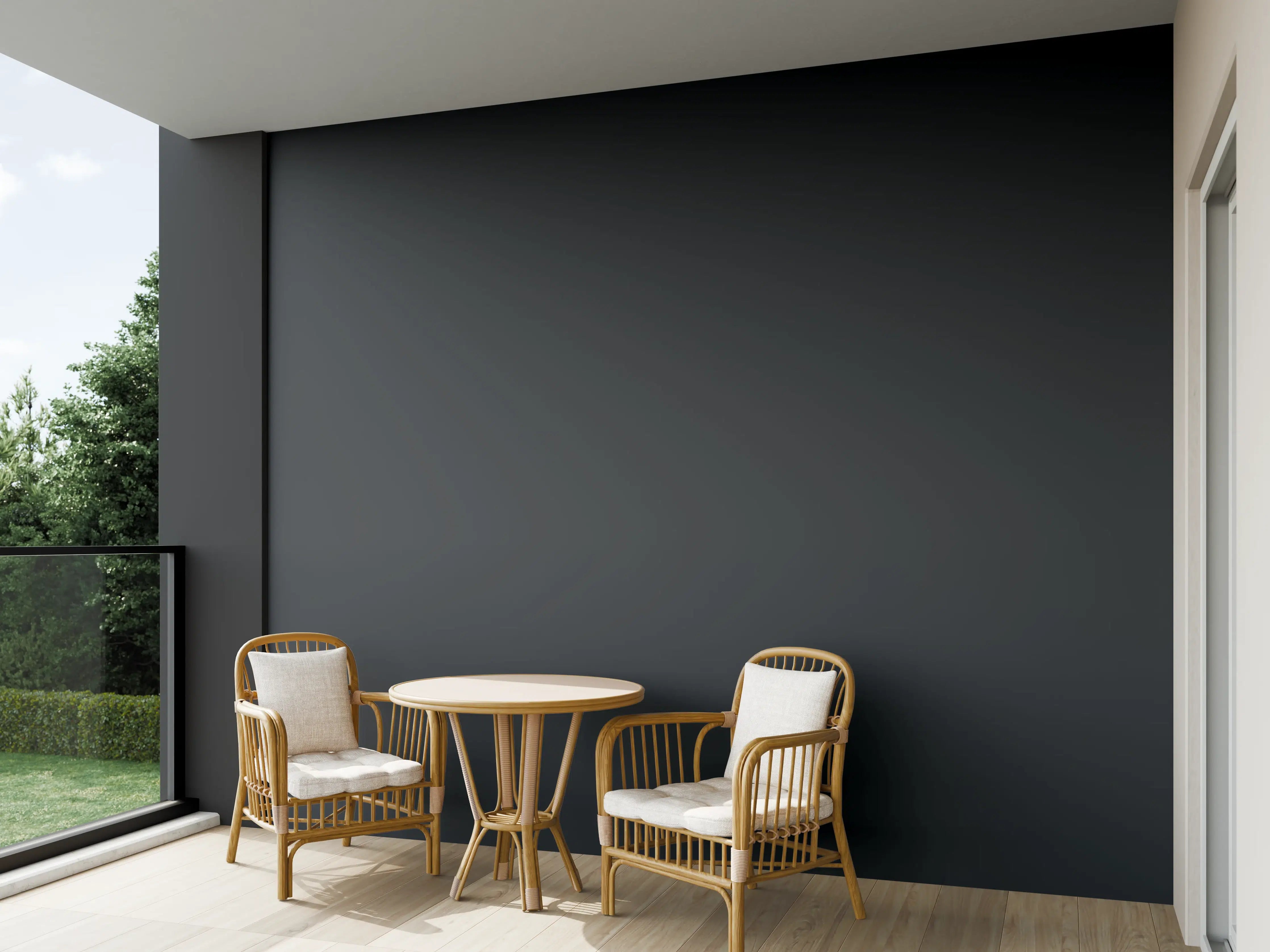 Wandverkleidung außen - RAL 9017 (Verkehrsschwarz)