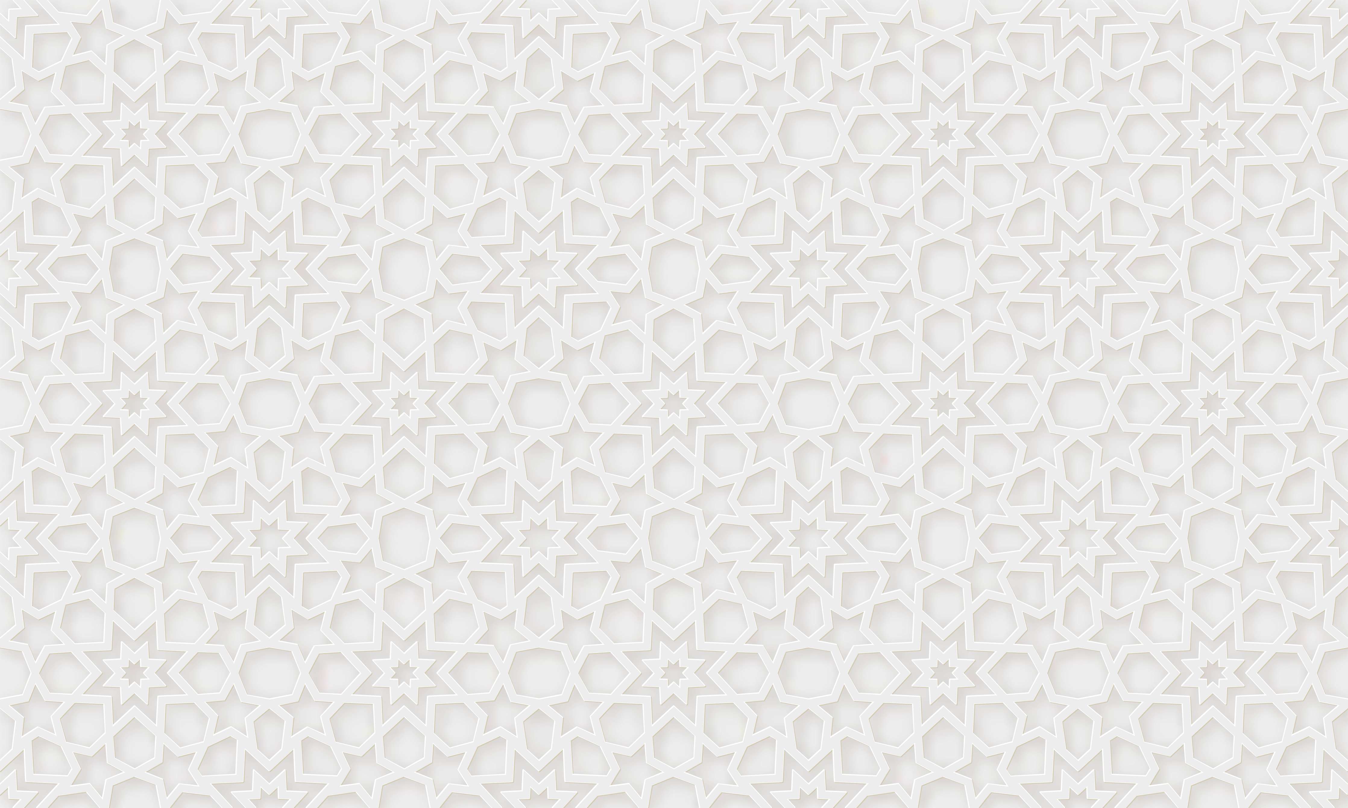 Wandverkleidung außen-Ramadan Weißes Geometrisches Muster