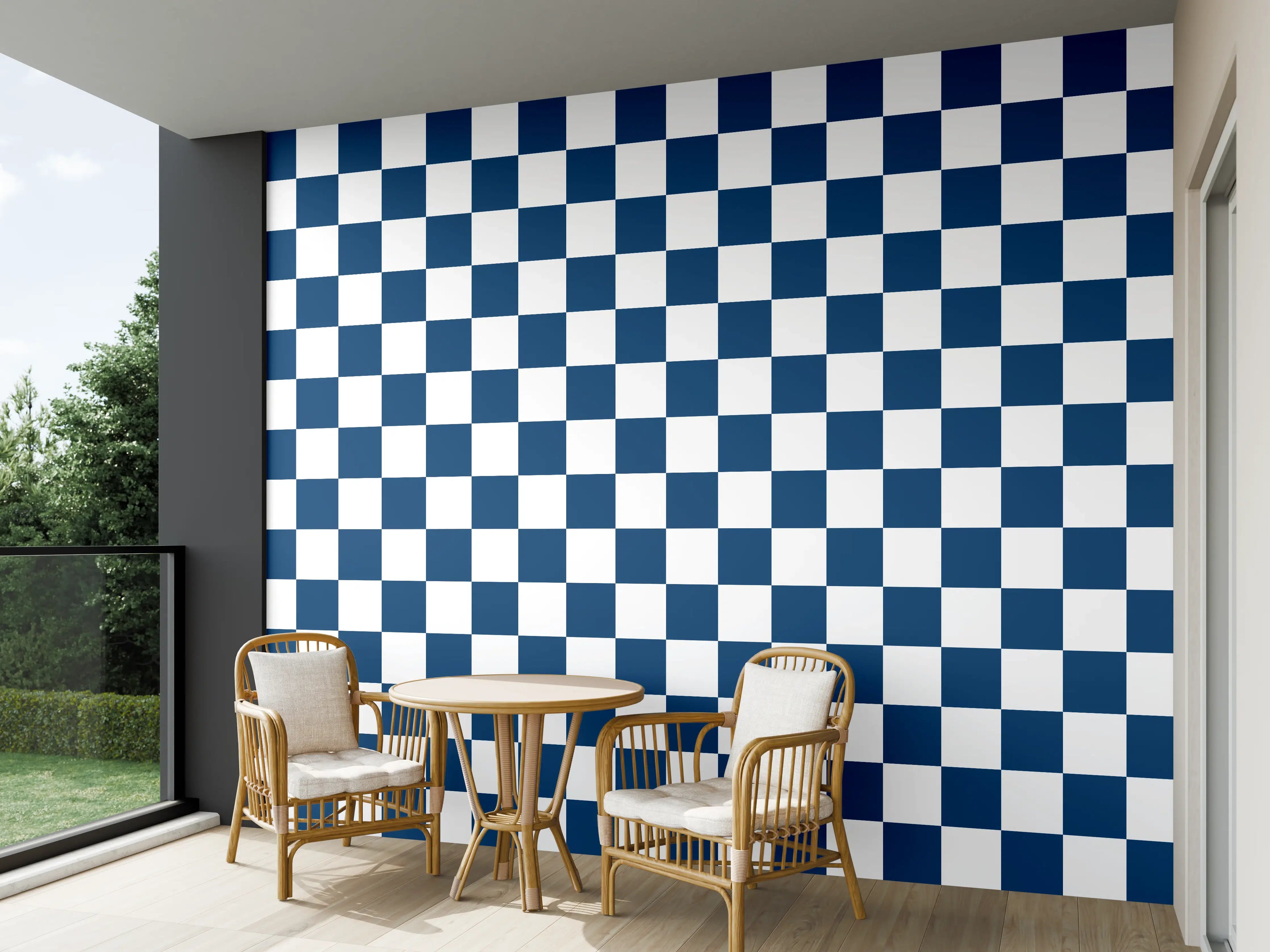 Wandverkleidung außen - Retro Blau Nacht-Design