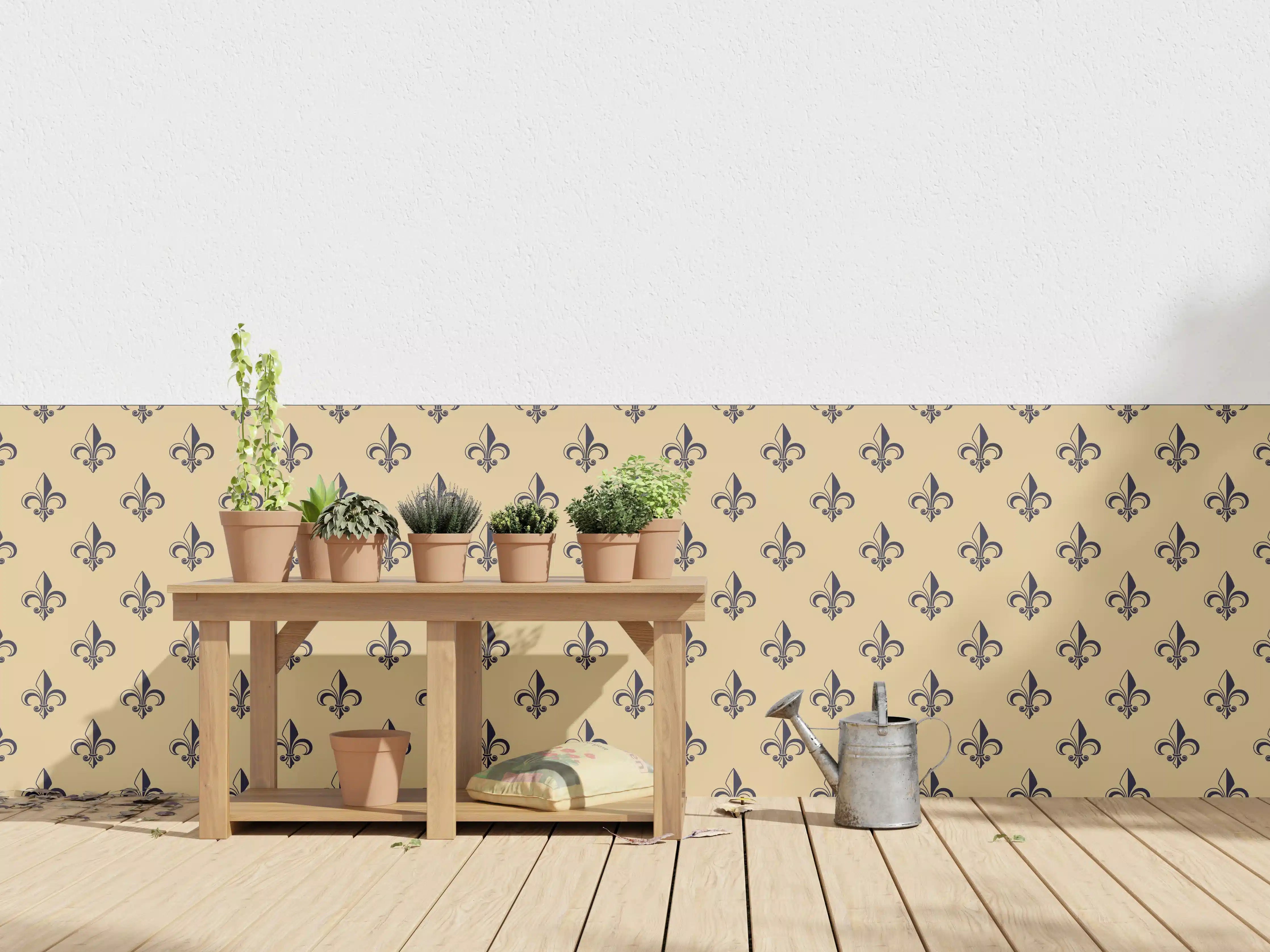 Wandverkleidung außen - Retro-Muster Gold Braun